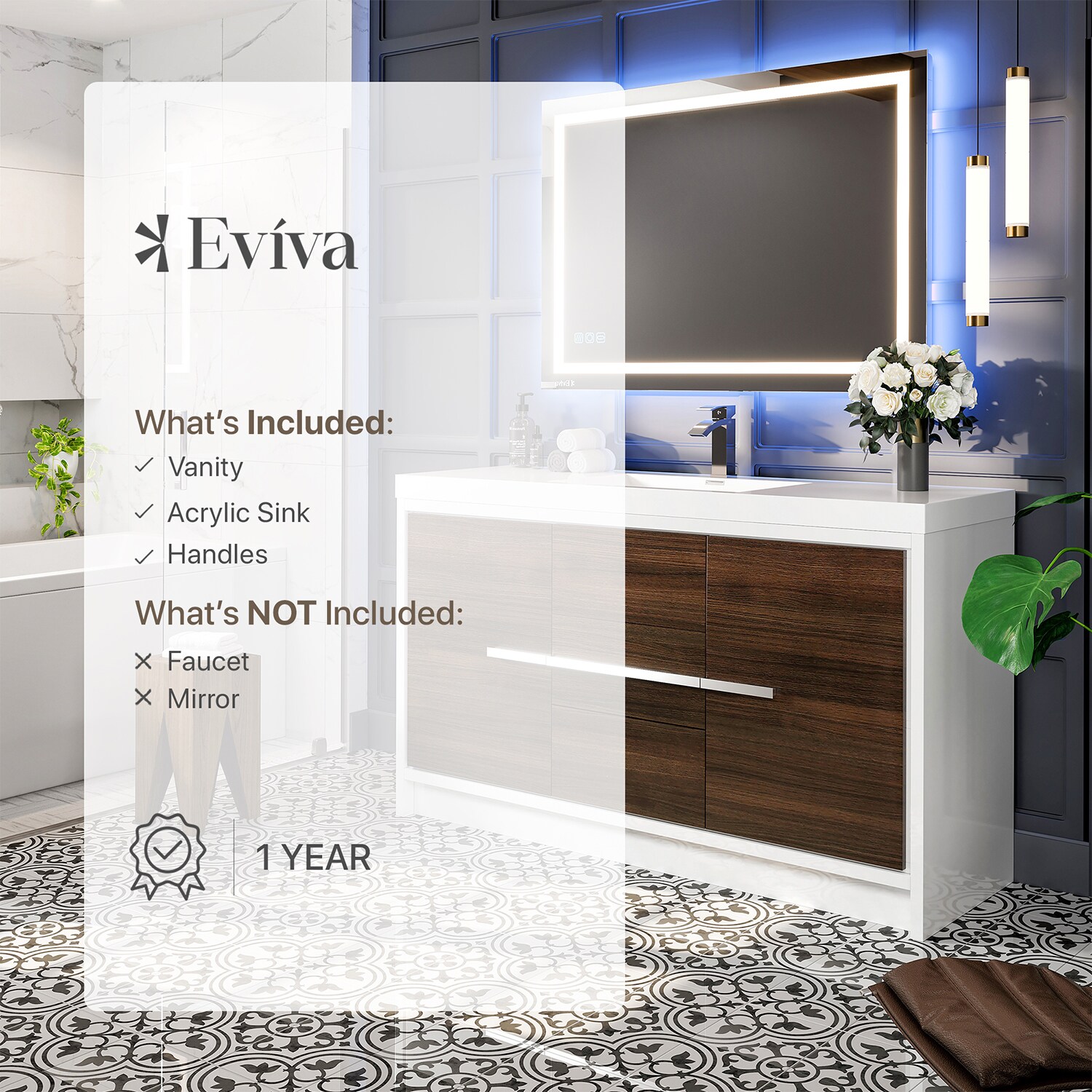 Eviva EVVN765-60GOK-WH-SS Bath-Vanity-Combo - View #7