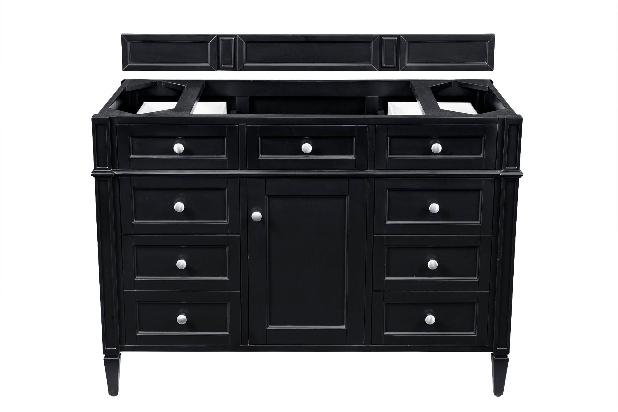 James Martin Vanities 650-V48-BKO Brittany 48-in Black Onyx Bathroom Vanity Base Cabinet without Top