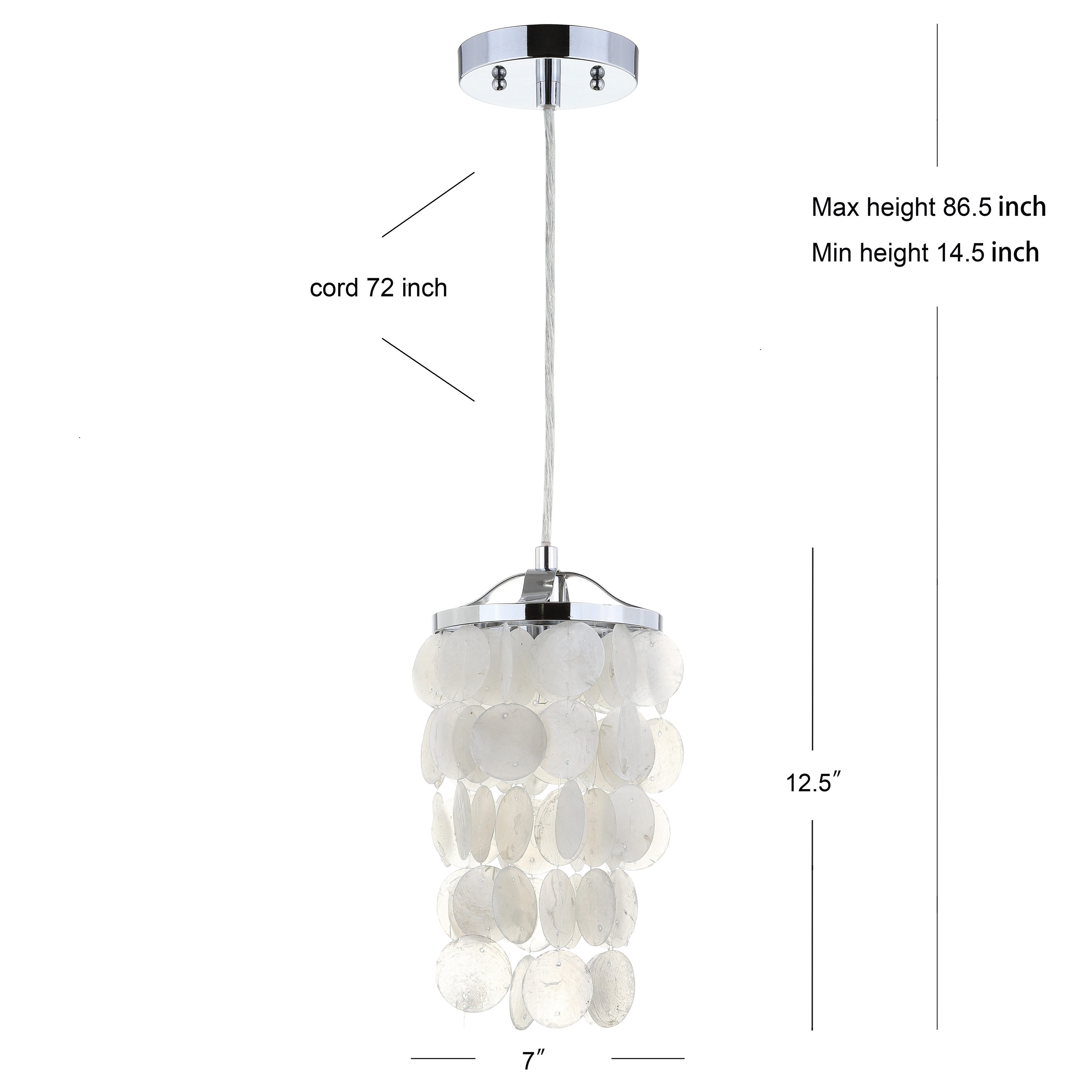 Cayla 7" White Glass LED Drum Pendant Chandelier
