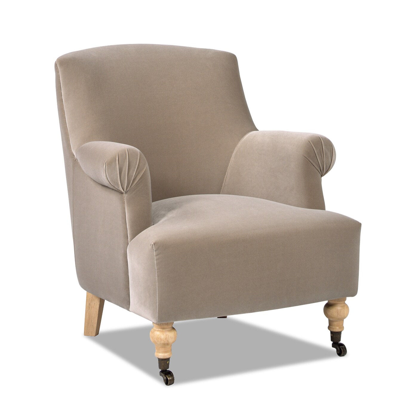 Jennifer Taylor Home Eloise Midcentury Mink Beige Performance Velvet Accent Chair in the Chairs department at Lowes