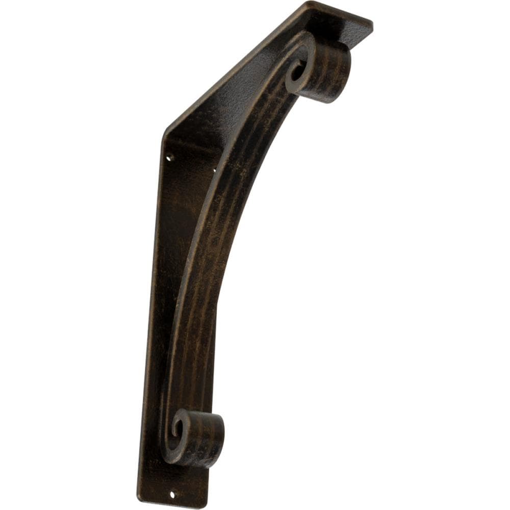 Ekena Millwork BKTM02X07X10TLEABS Legacy 7.5-in x 2-in x 10-in Antique brass Wrought iron Mounting bracket