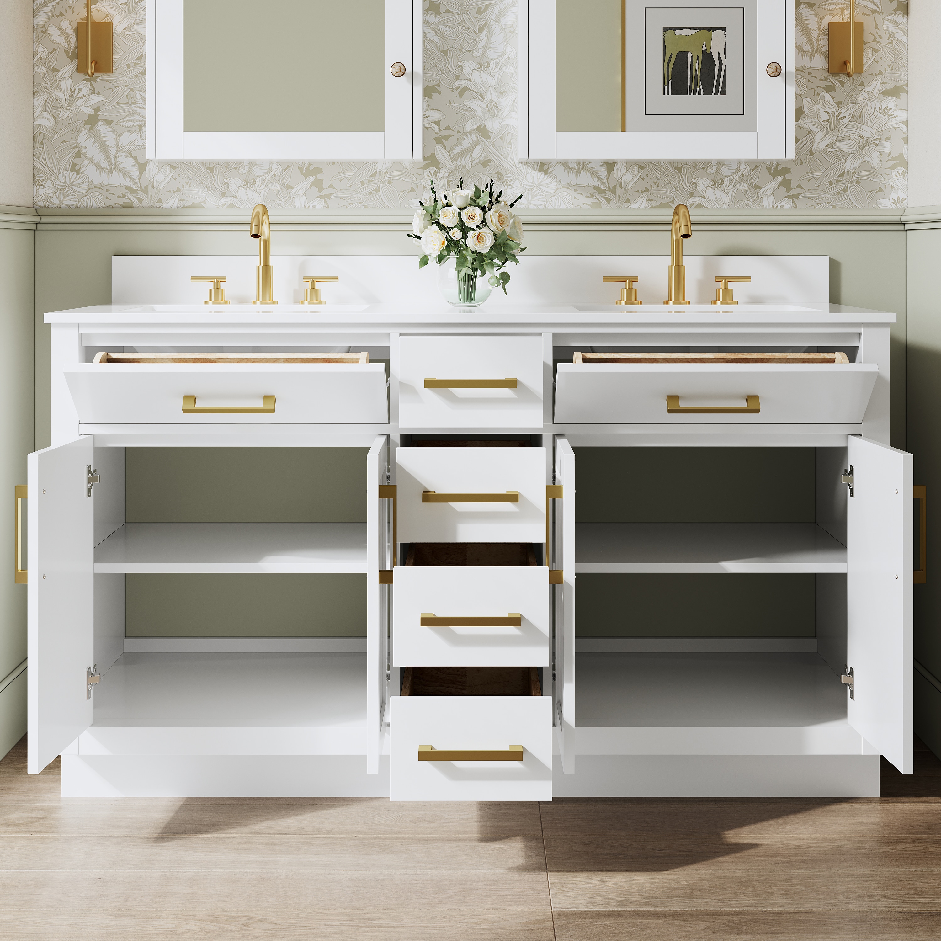 WELLFOR BCB2040WH -LS Bath-Vanity-Combo - View #2