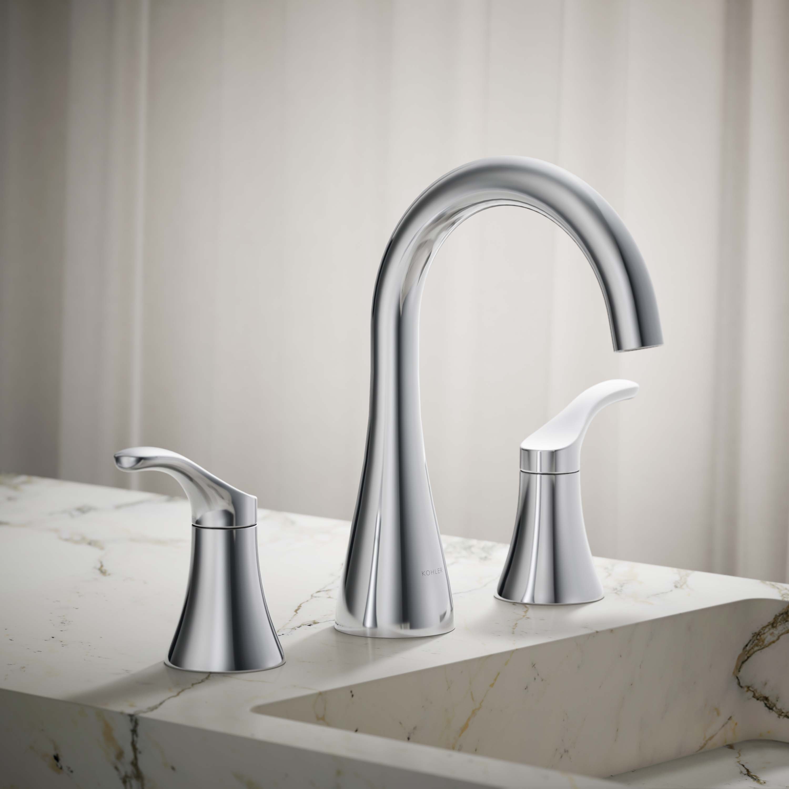 KOHLER Simplice Double-Handle 1.2 GPM 8 in. Widespread Bathroom Sink Faucet in Vibrant Brushed Nickel