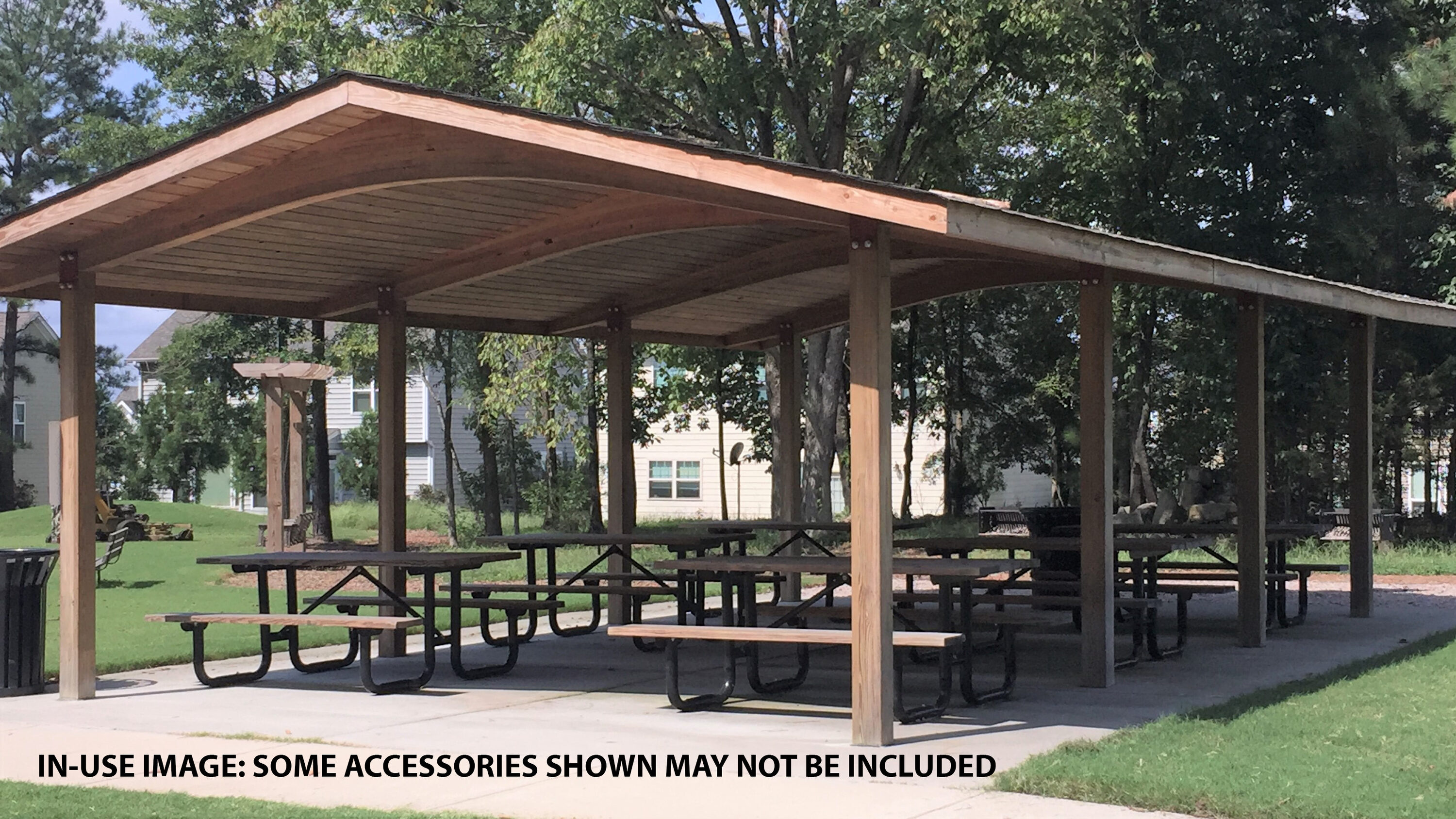 EnWood EWR16X16 16-Feet x 16-Feet The Raleigh Square Natural Wood Wood Shingles Roof Permanent Gazebo