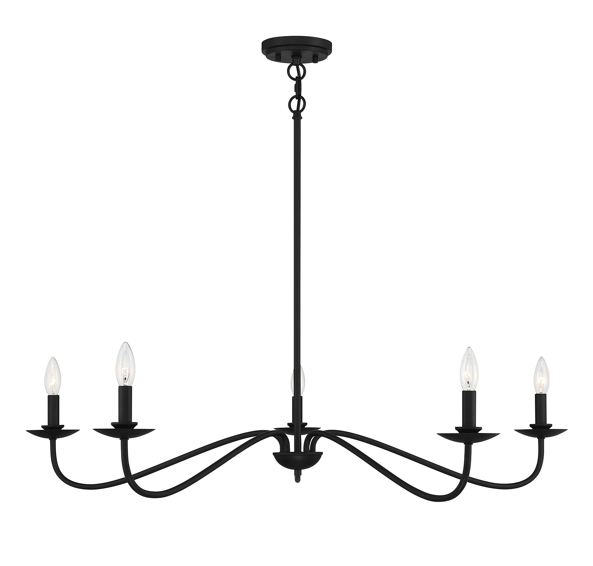 Meridian Lite Trends M10085MBK Meridian 5 -Light Matte Black Farmhouse For Use in Bedrooms, Dining Rooms, Foyers, Kitchens, Living Rooms Chandelier