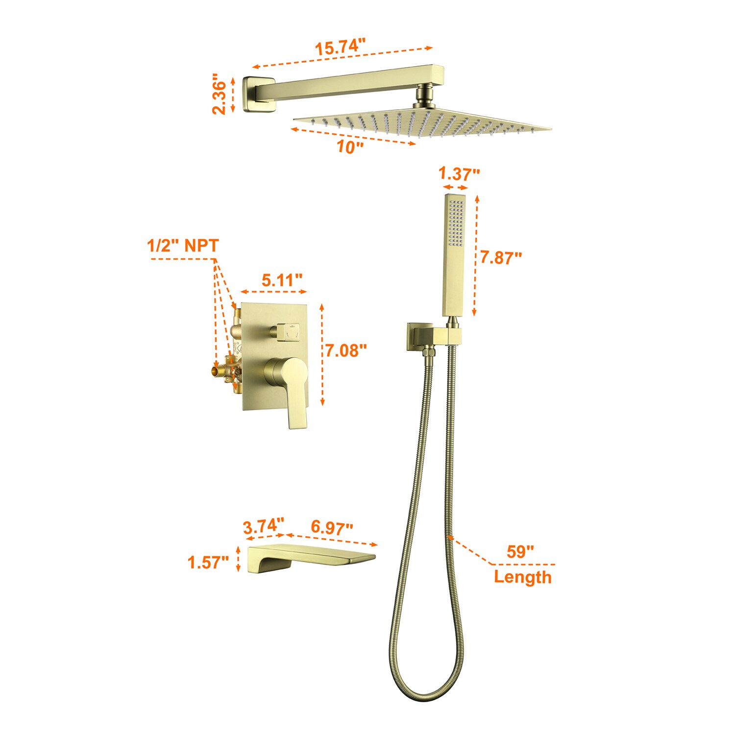 Cobbe LSSSSFF0110G Showerhead-Bar-Panels - View #14