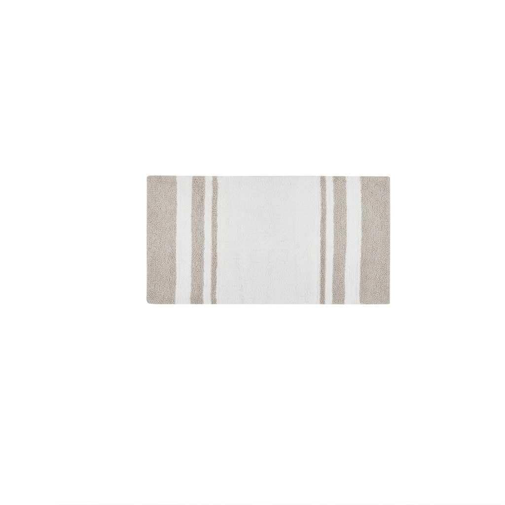Vynxaria LEXY0368DJYSDTDZ011 Bath Rugs and Mats  Reversible 27x45 Striped Elegance with Dual Comfort