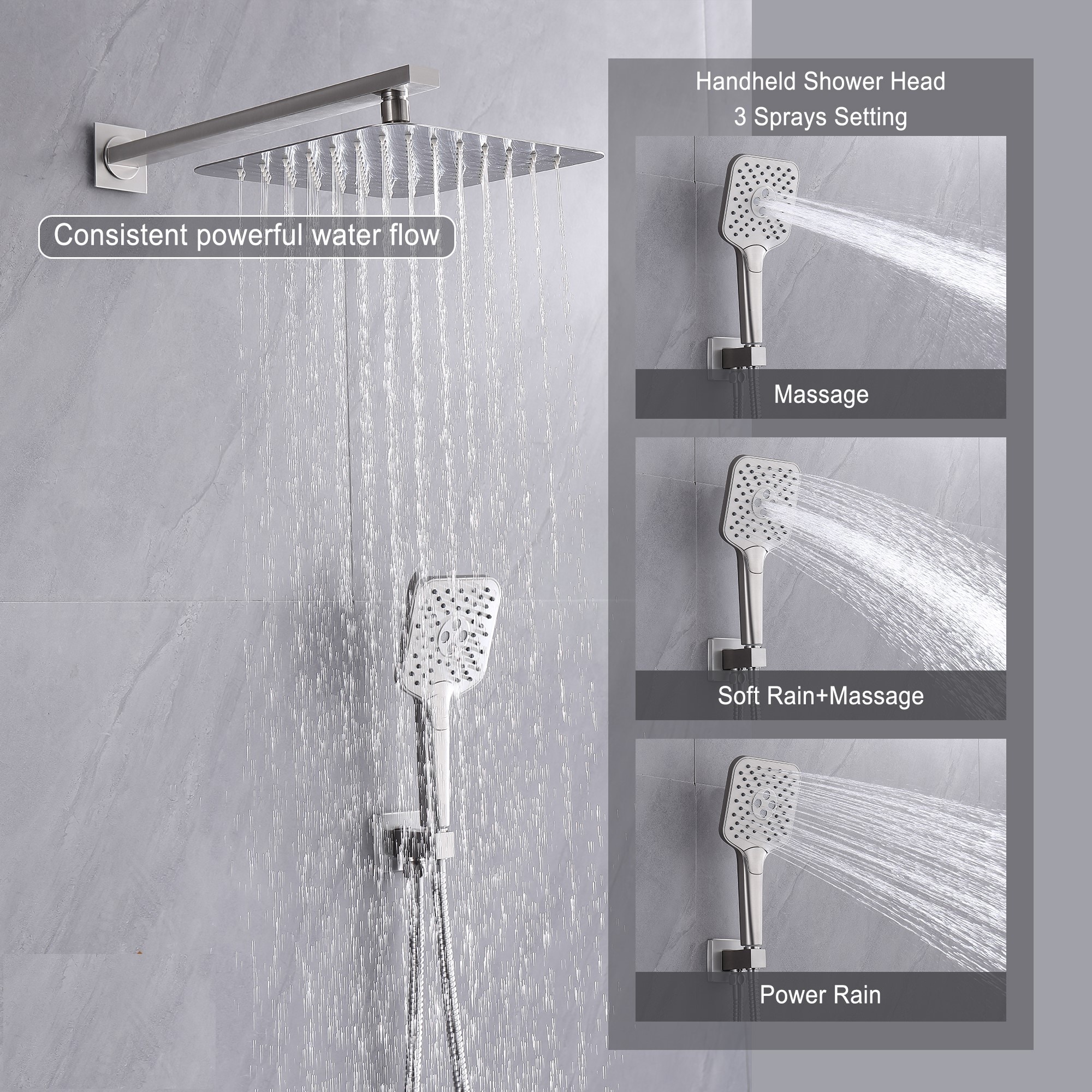 Mondawe AM-S133AC-10BN Showerhead-Bar-Panels - View #2