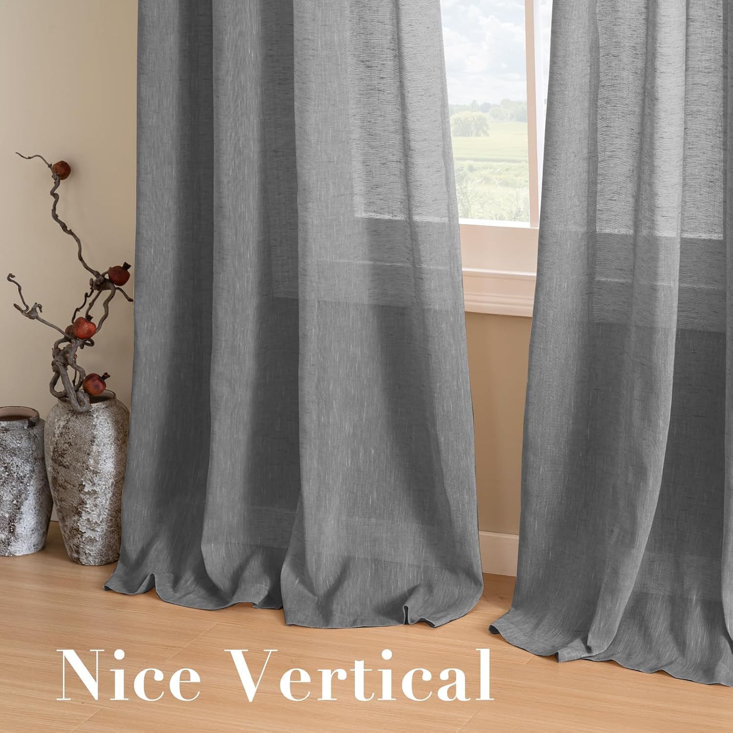 H.Versailtex LINENCS5272GRAY curtains - View #6