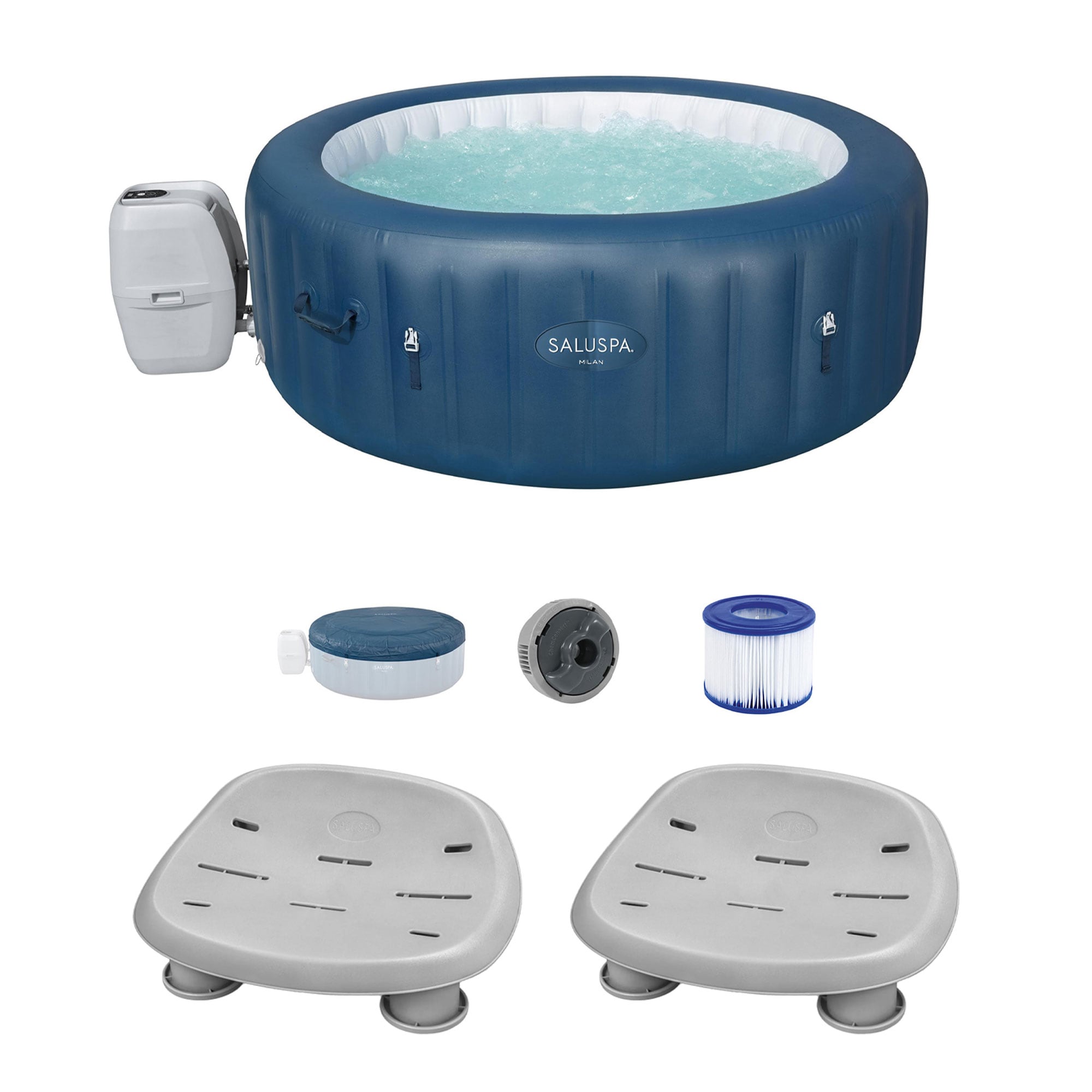 Bestway 396385 SaluSpa 140 Jet 6 -Person Inflatable Round Hot Tub (Cover Included)