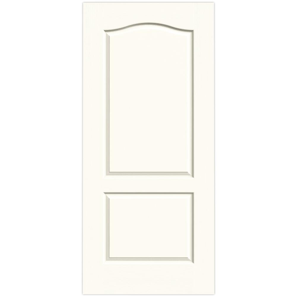 Camden 36-in x 80-in White 2-panel Arch Top Textured Hollow Core Prefinished Molded Composite Slab Door | - JELD-WEN LOWOLJW136800516