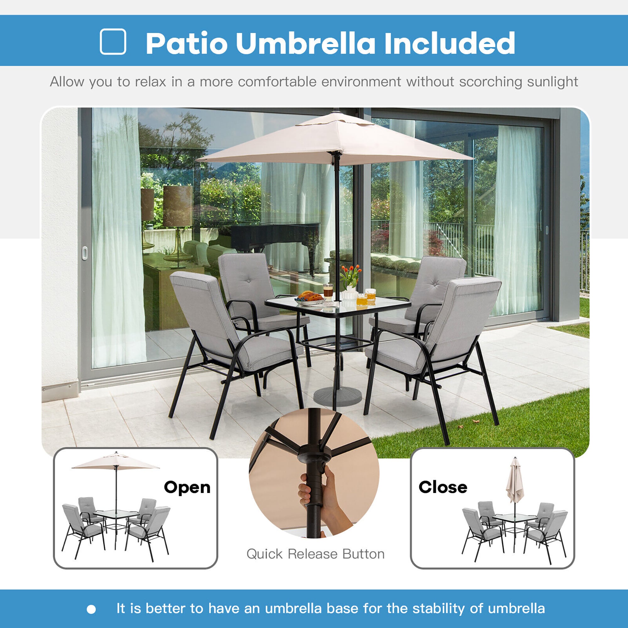 Forclover HYFW-405GR+ Patio-Dining-Sets - View #5