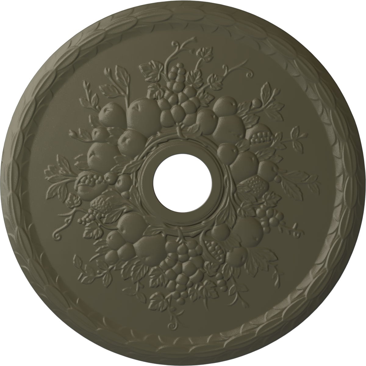 Ekena Millwork CM22GRWHF Grape 22.625-in W x 22.625-in L Painted Witch Hazel Polyurethane Whole Ceiling Medallion