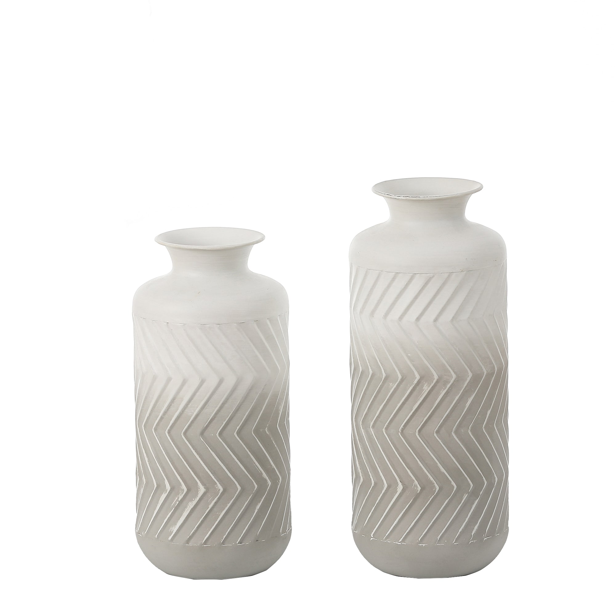 LuxenHome WHD1463 2 -Pack Gray Metal Casual Vase