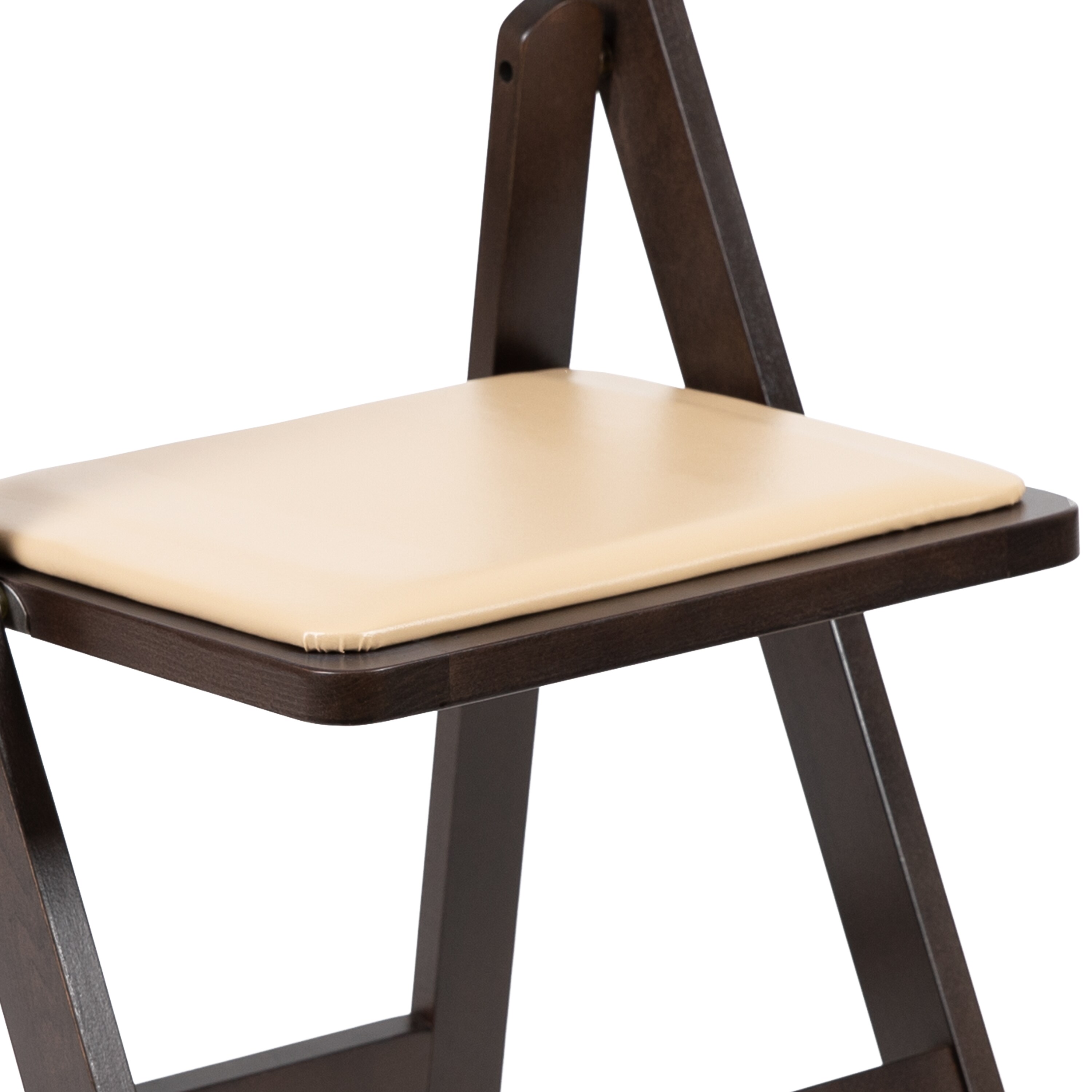 Elegant Chocolate Folding Chair with Detachable Vinyl Seat