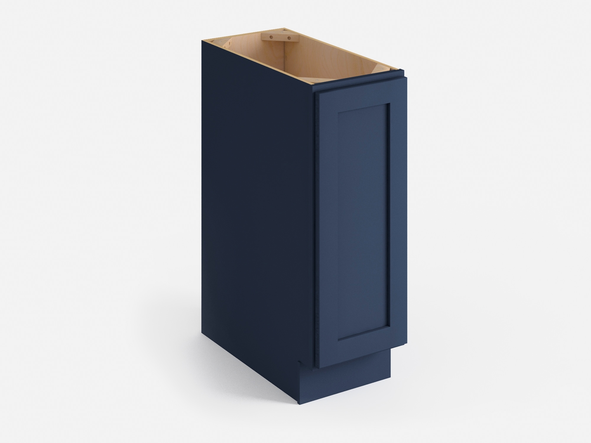 Valleywood Cabinetry 9-in W x 34.5-in H x 24-in D Marine Blue Birch Base Ready To Assemble Plywood Cabinet (Flat Panel Shaker Door Style)