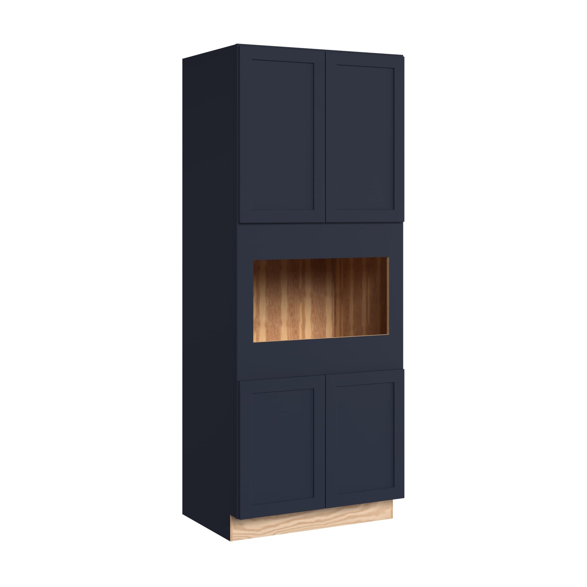 KraftMaid Momentum OC332484SG77 Deveron 33-in W x 84-in H x 24-in D Midnight Single oven Pantry Fully assembled Plywood Cabinet (Recessed Panel Shaker)
