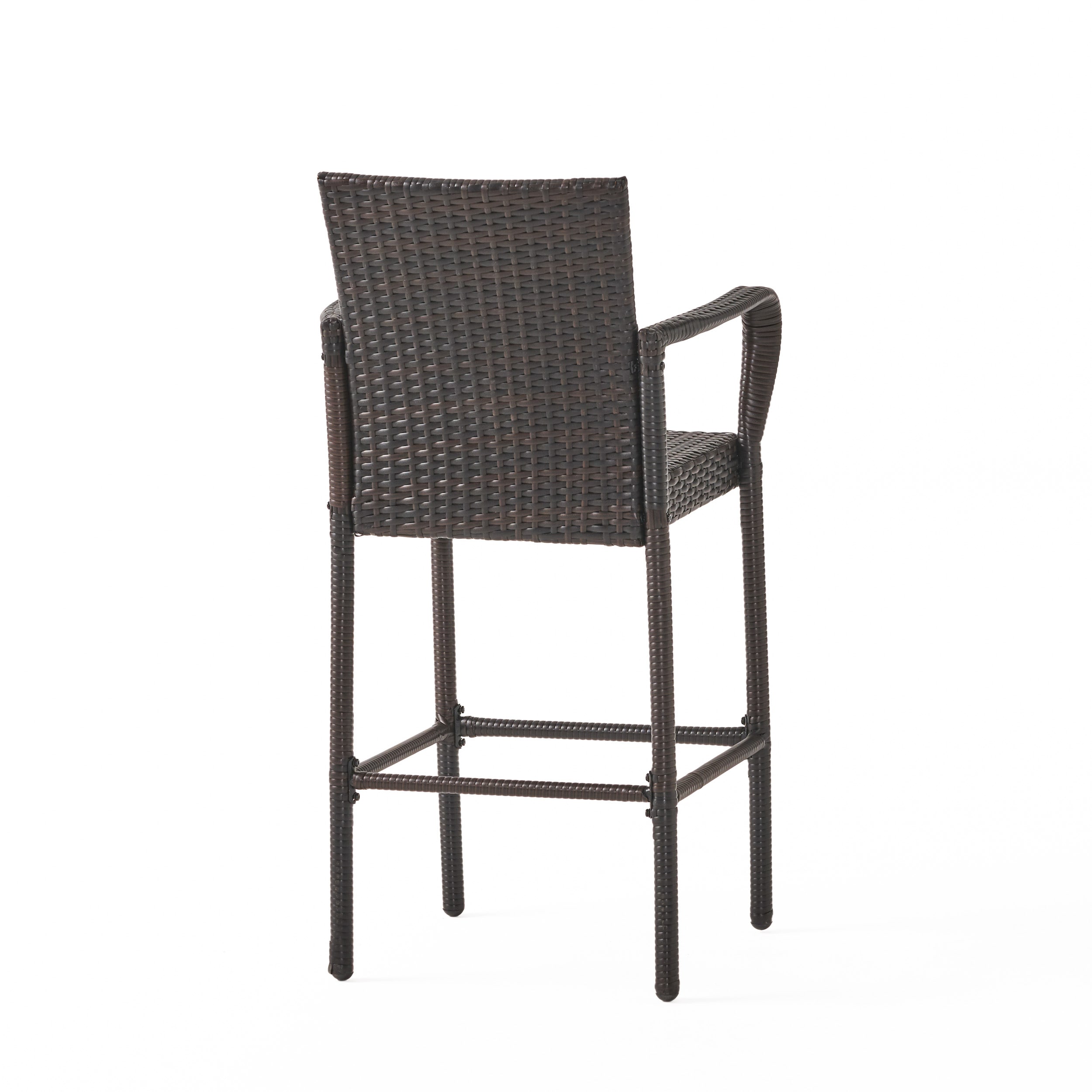 Stewart 30-Inch Brown Wicker Outdoor Barstools, Set of 2