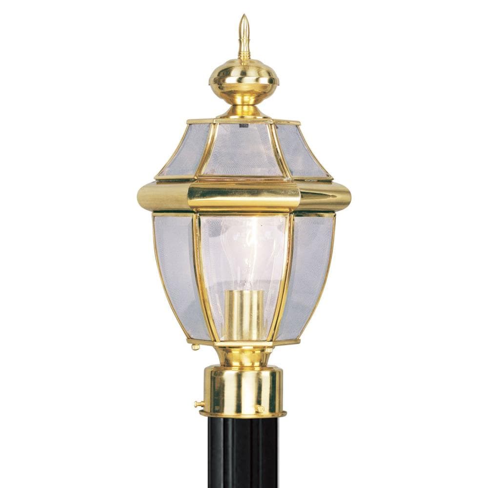 Livex Lighting 2153-02 Monterey 15.75-Inches Polished brass Traditional Outdoor Post light