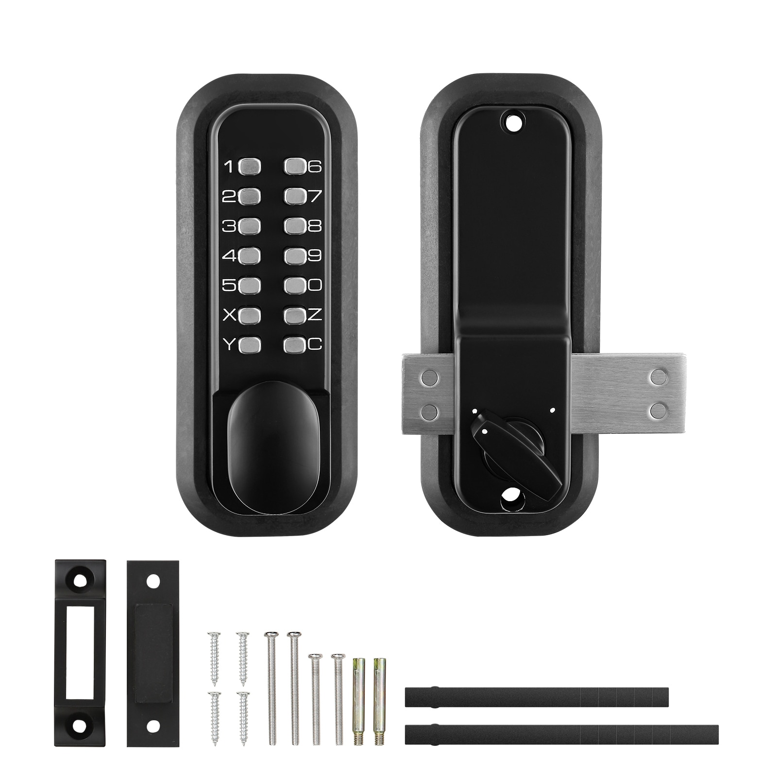 Boho Havens Mechanical Keyless Entry Door Lock 14 Digit Keypad Outdoor Gate Lock Zinc Alloy Garden Garage