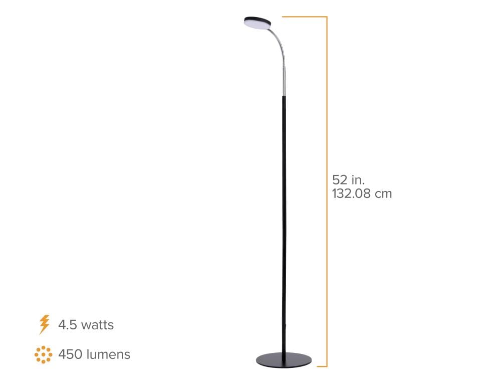 Bostitch Gooseneck LED Floor Lamp, 52