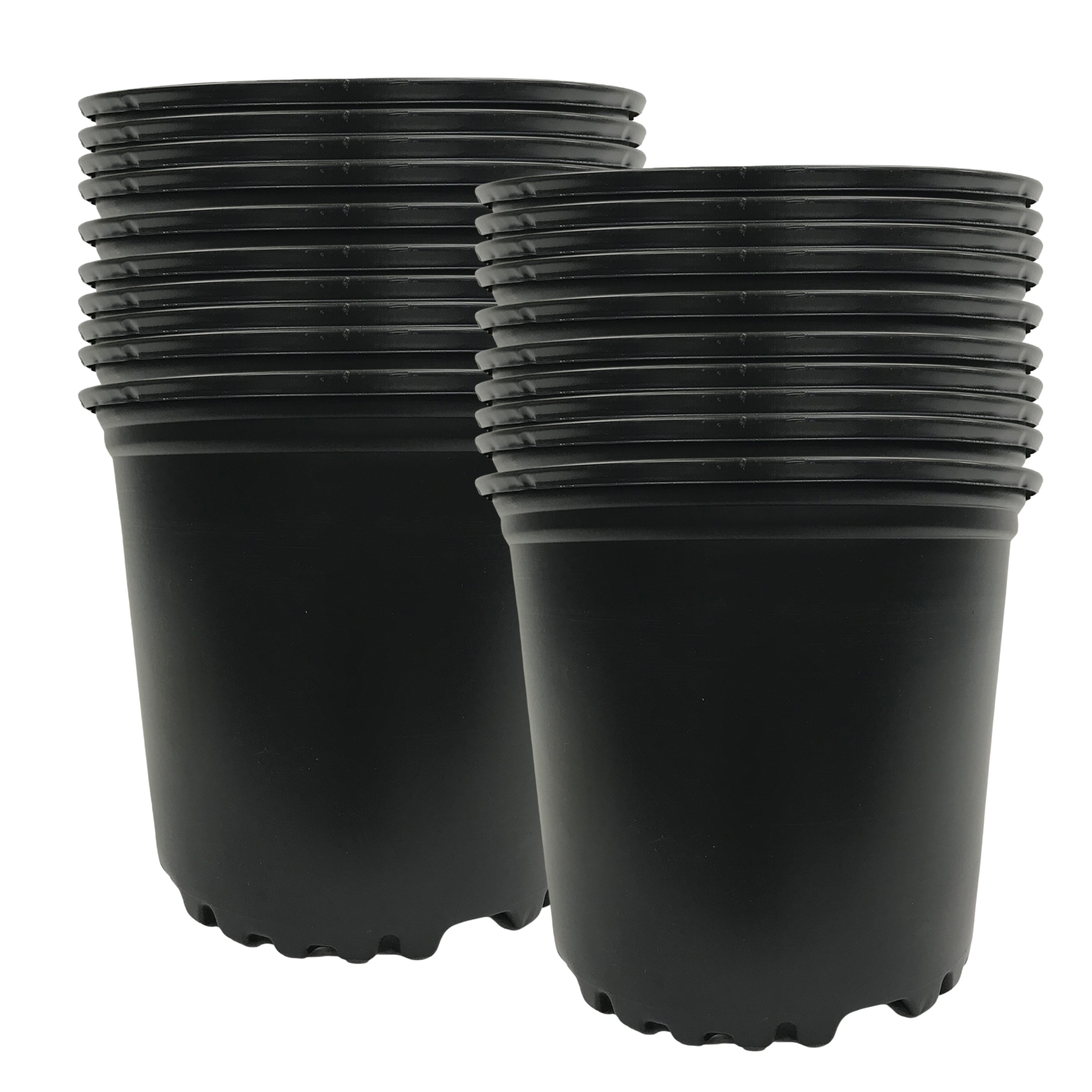 Viagrow VHPP500-20 20 -Pack Round 11.5-in W Medium Black HDPE Indoor/Outdoor Nursery planter with Drainage Holes