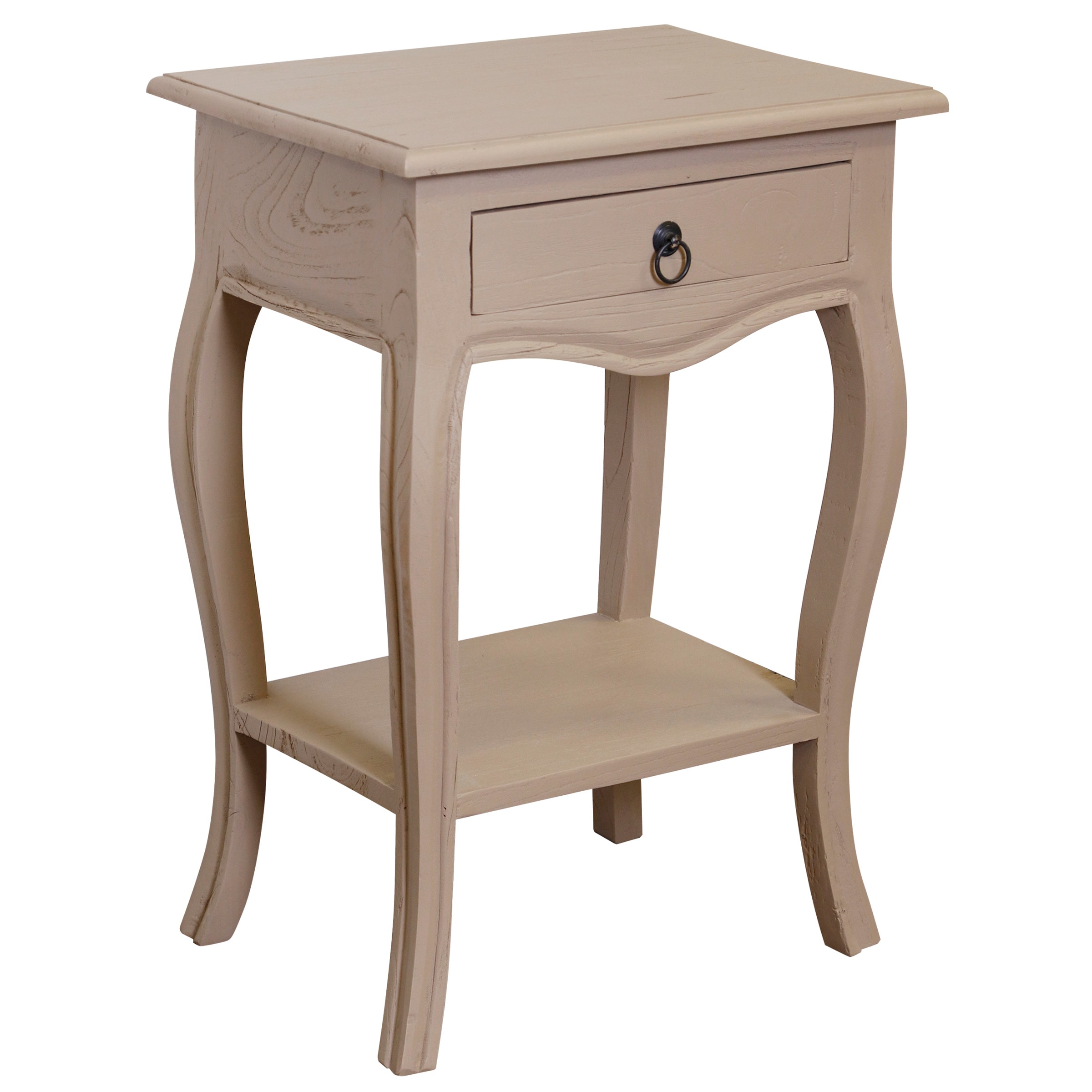StyleCraft Home Collection IAF101836DS 17.7-Inches W x 26-Inches H Antique Cream Wood Rectangular Casual End Table