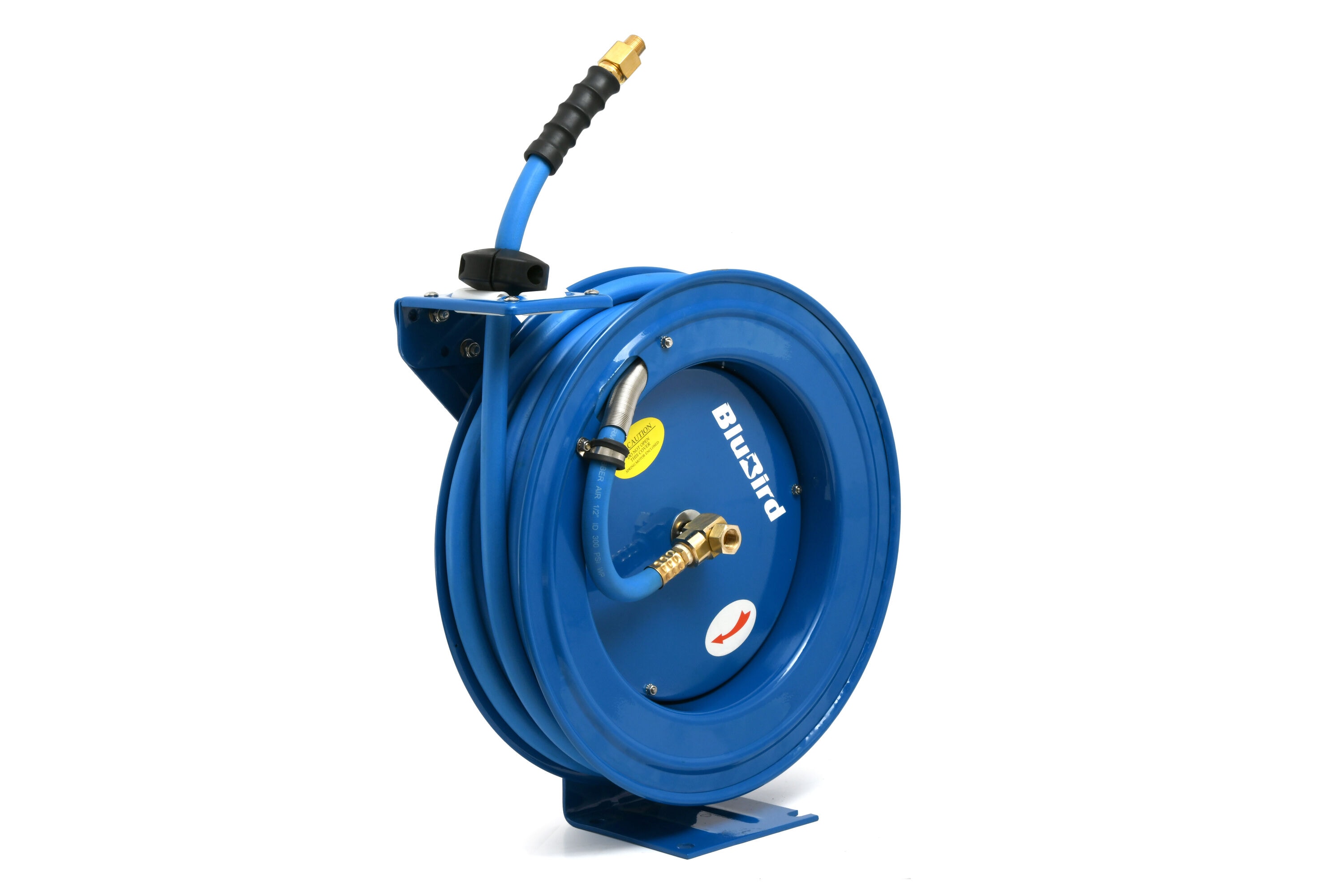 BluBird Blubird Air Hose Reel Is An Ultimate Combination Of Corrosion Resistant Powder Coated Steel, Single Adjustable Guide Arm, L-shaped Base with Groove Reinforcement Ensuring A Stable Support Along with World Best Air Hose By Blubird BBRHD1250 Sansujyuku sansujyuku.com