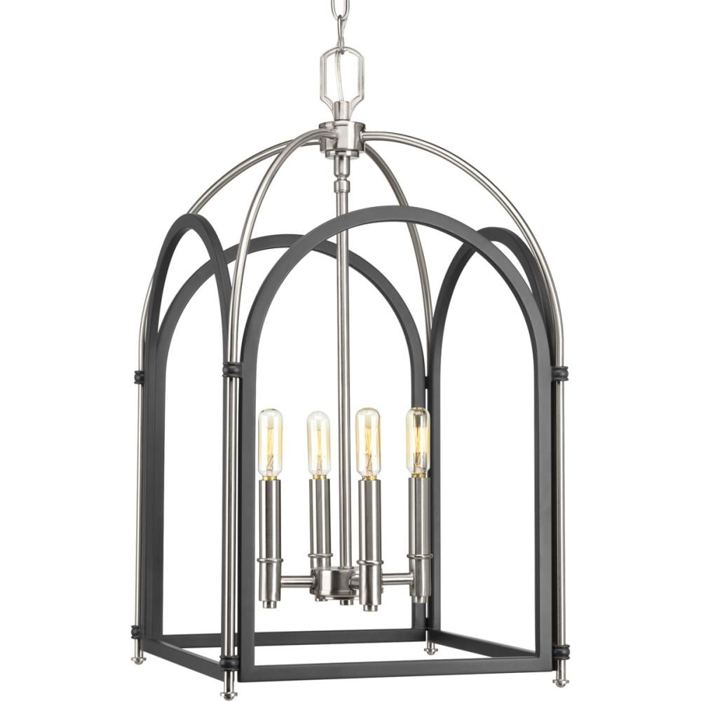 Progress Lighting P500039-143 Westfall 4-Light Graphite Traditional Lantern Led, Hanging Pendant Light