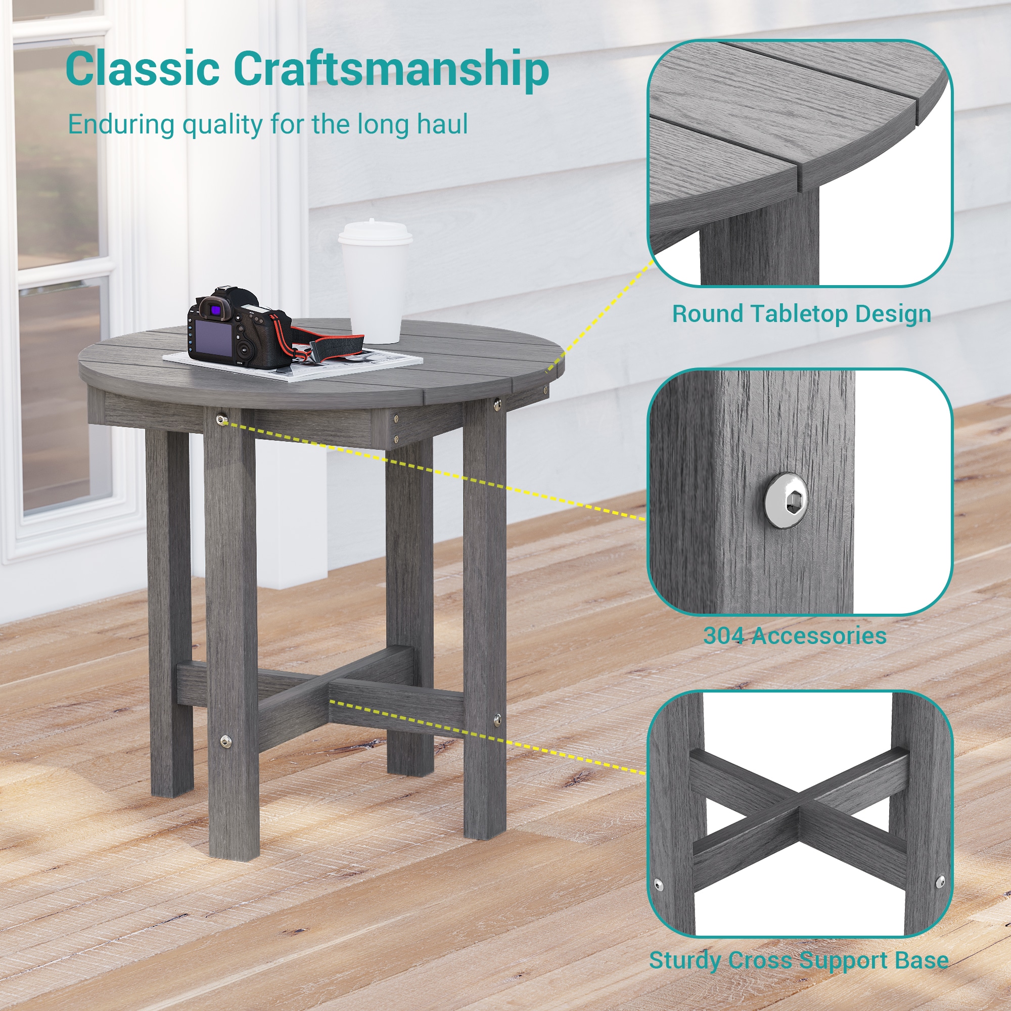 ACEGOSES LW-PST-23-GY Patio-Tables - View #6