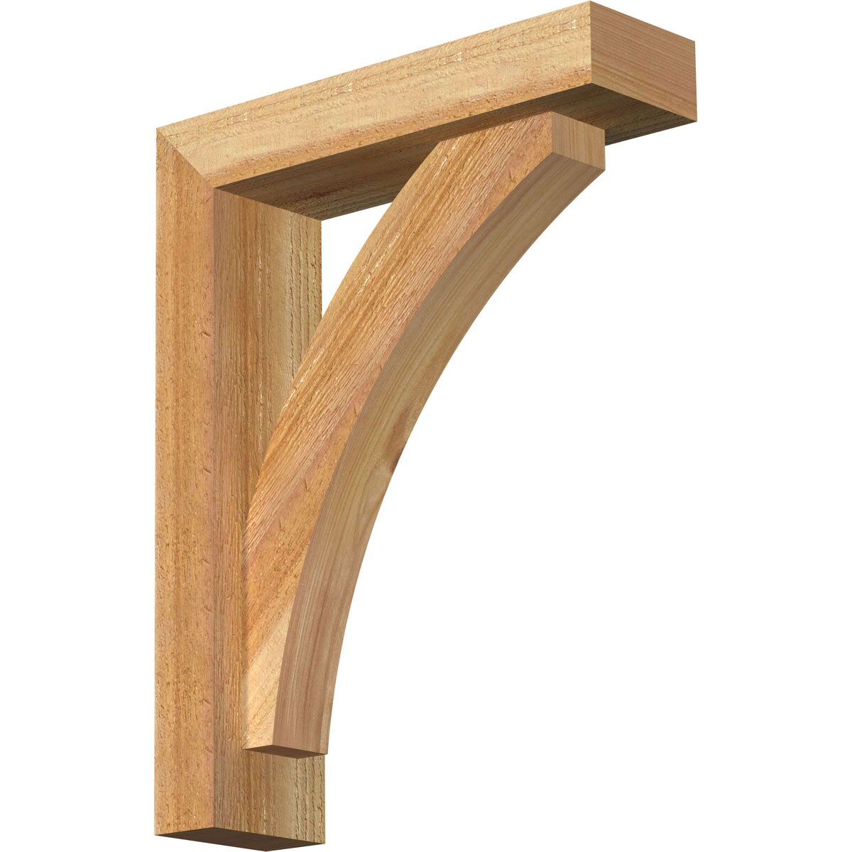 Ekena Millwork 1463806 Thorton Block Rough Sawn Bracket with Offset Brace 4-in x 14-in x 18-in Western red cedar Brown Wood Standard bracket