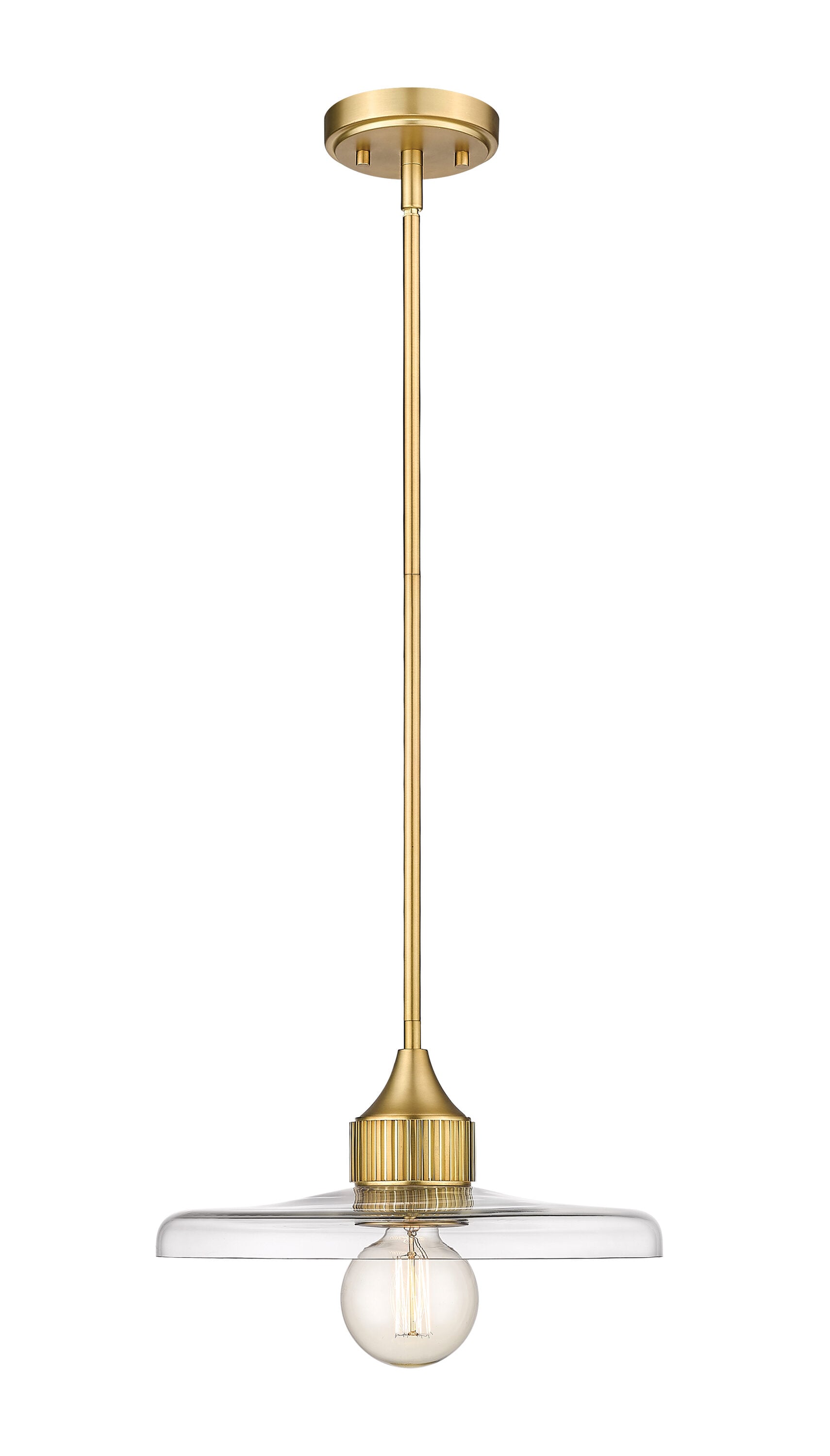 Olde Brass and Glass 14" Indoor/Outdoor Pendant Light