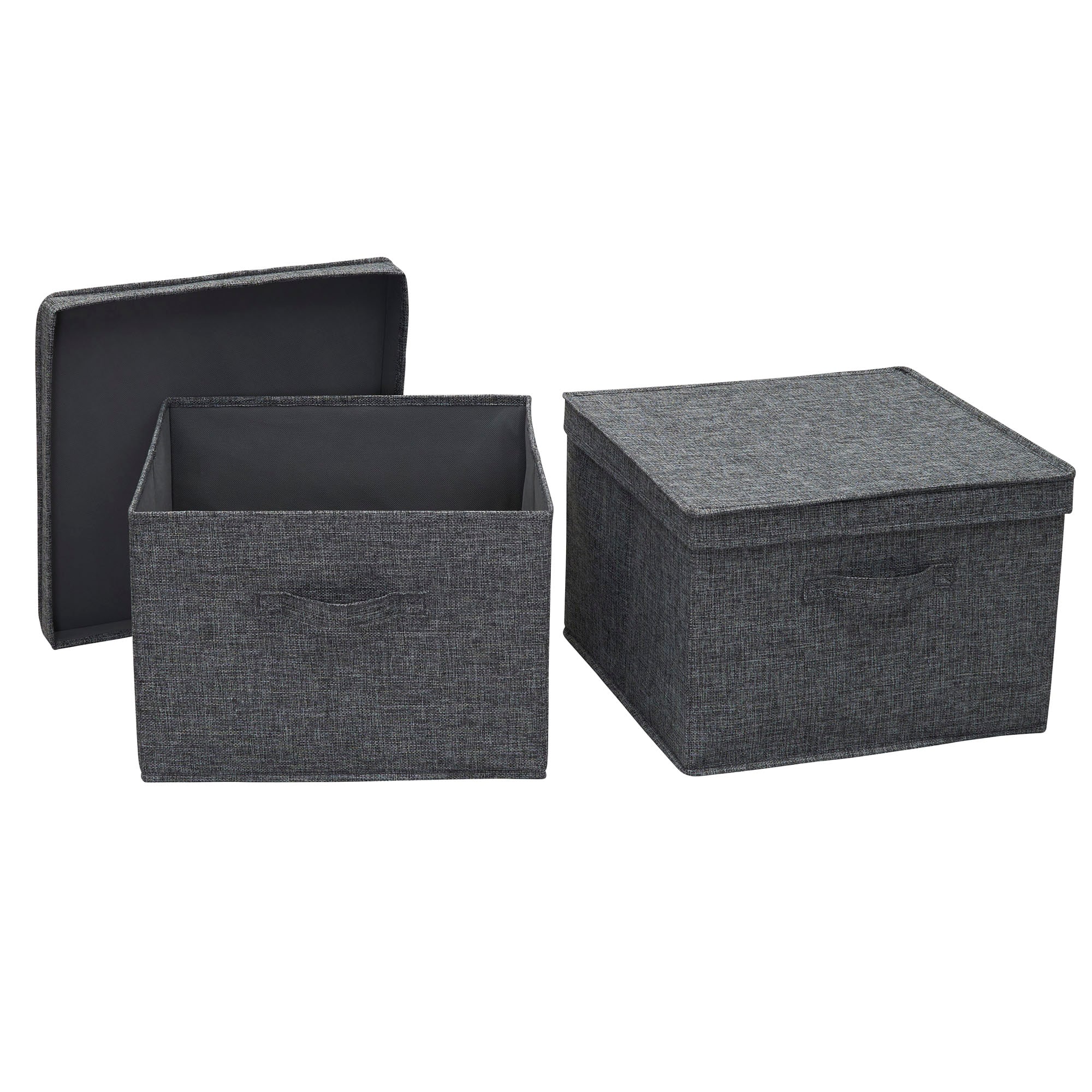 10 in. H x 10 in. W x 15 in. D Gray Fabric Cube Storage Bin