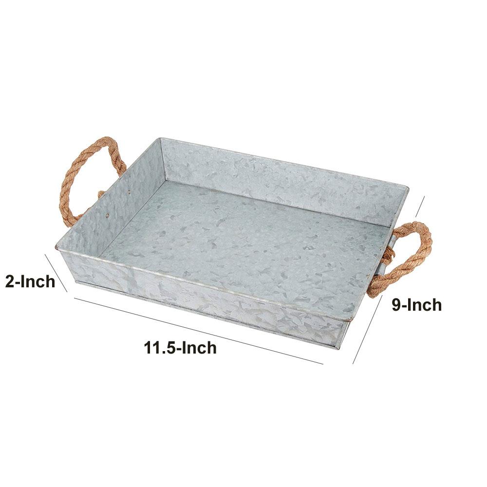 Benzara 2 in x 9 in Gray Rectangle Serving Tray in the Serving