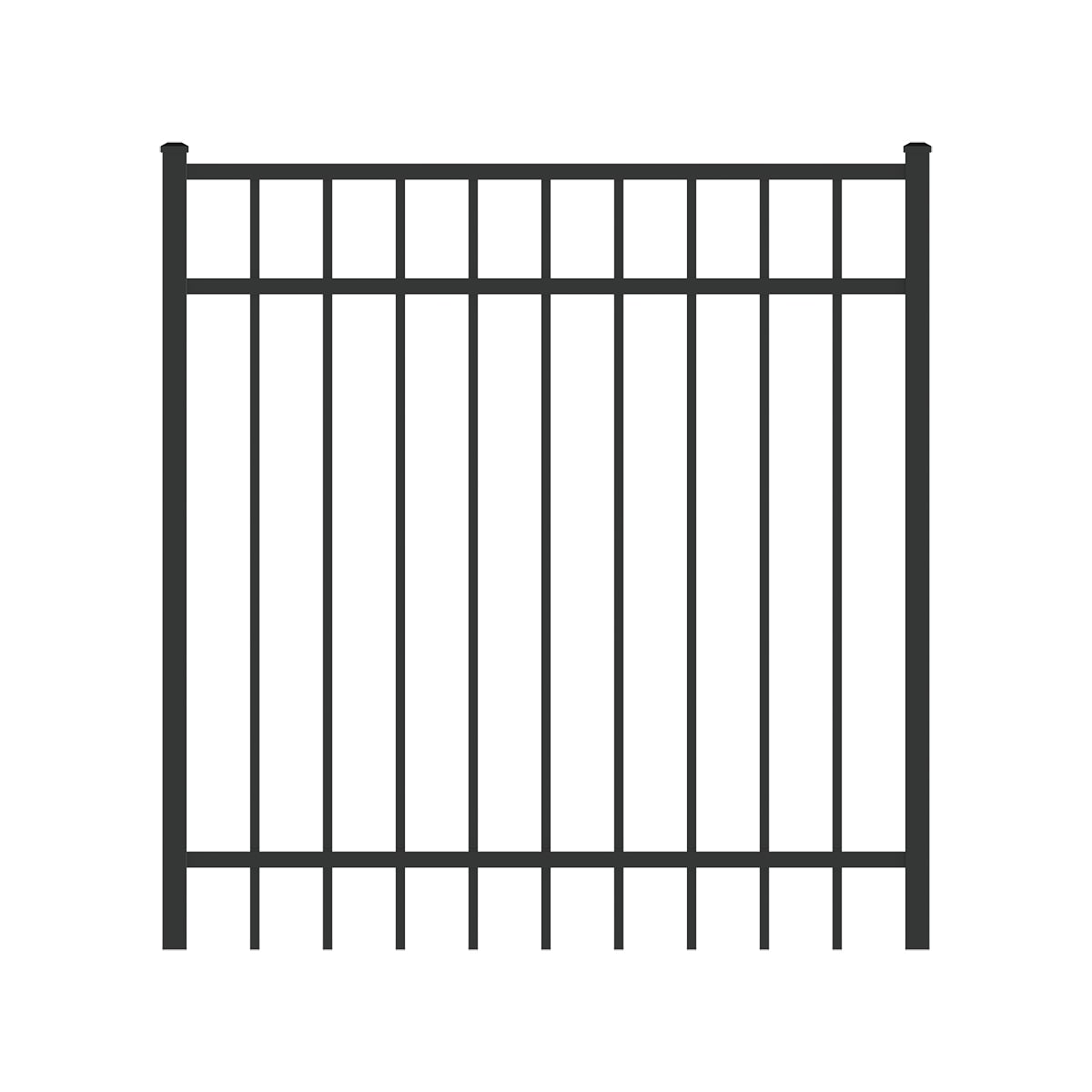 Ironcraft 833687 Berkshire 4-ft H x 4-ft W Black powder-coated Aluminum Yard Standard Spaced picket Fence gate