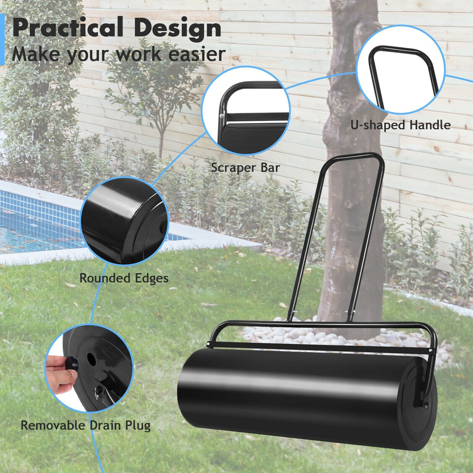 WELLFOR TBG2914DK Tow-Behind-Lawn-Rollers - View #5