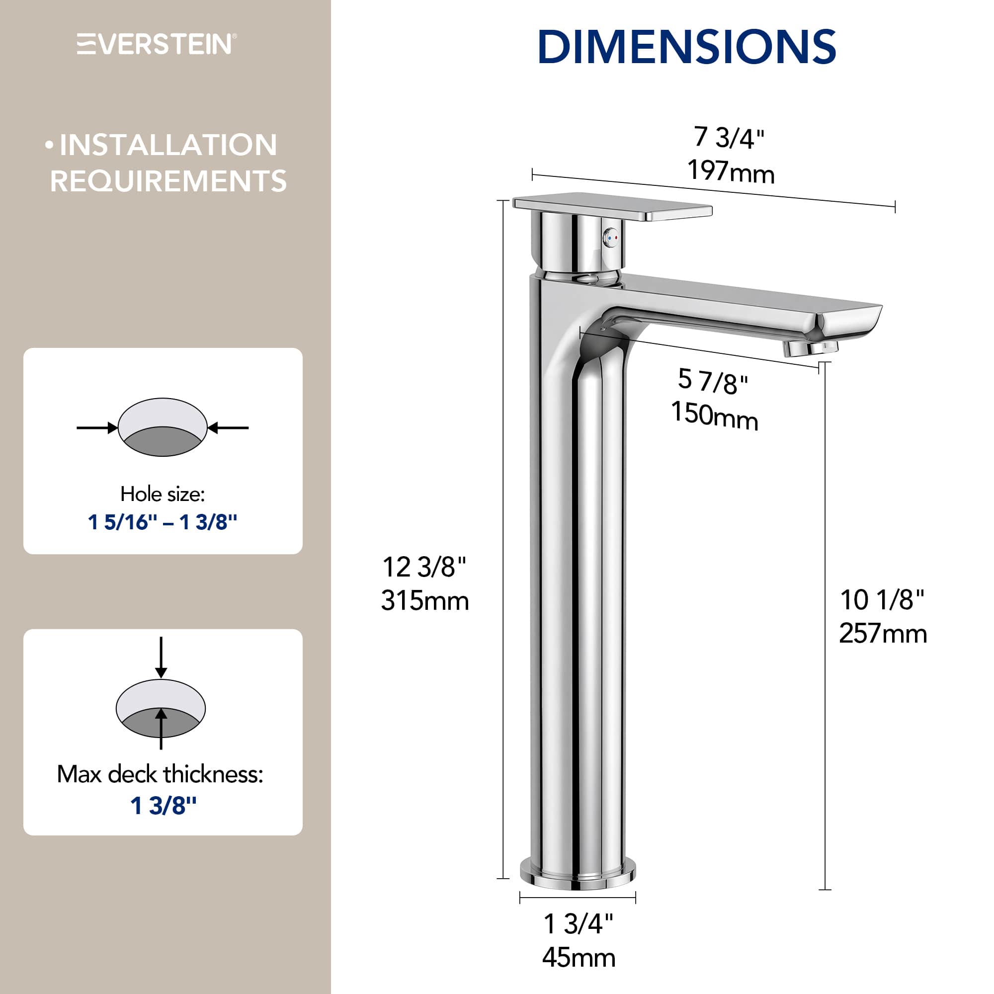 EVERSTEIN SFS-1121-CH Lavatory-Faucets - View #10