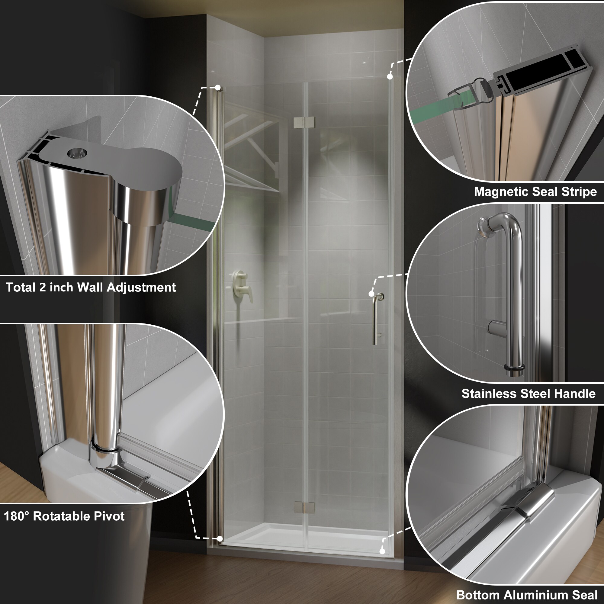 WELLFOR CB-FTL12335 Shower-Doors - View #3