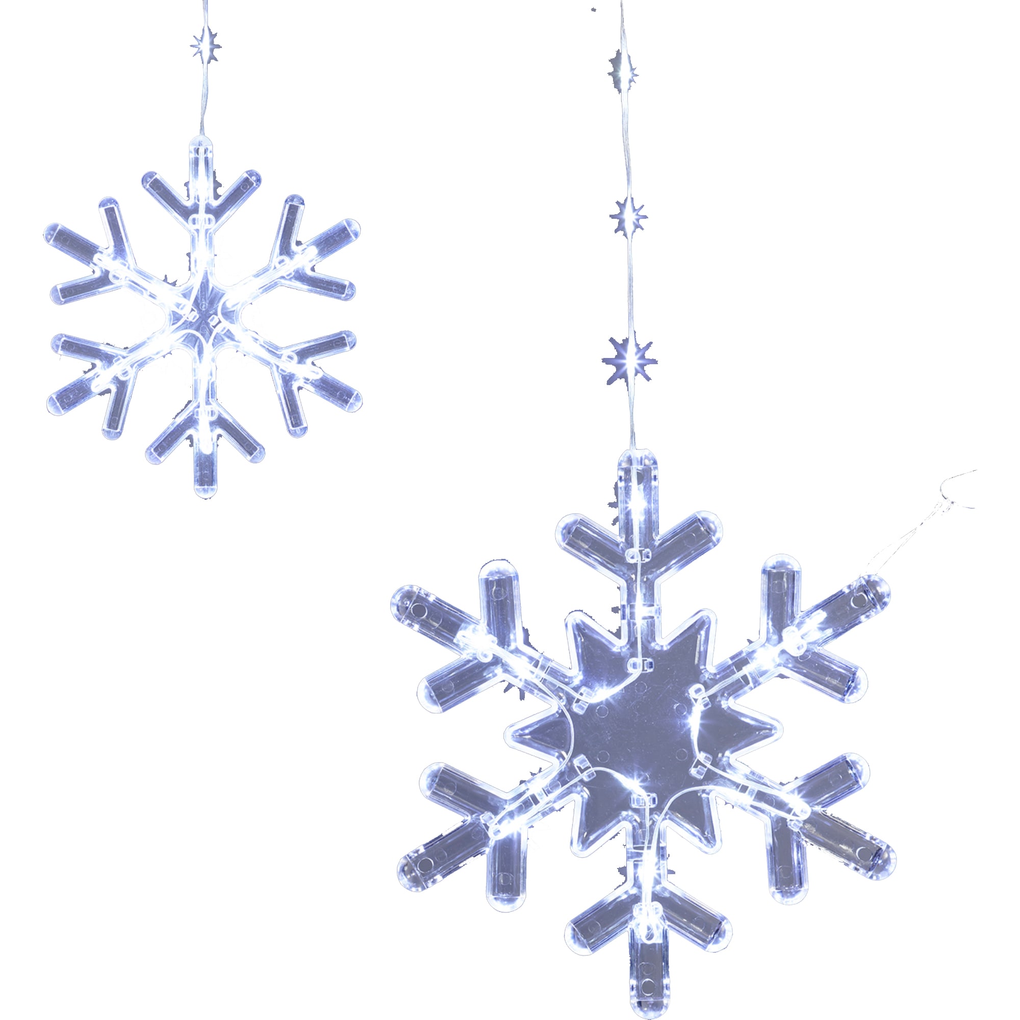  ES68357X 12 -Count Constant White Snowflake LED Plug-In Christmas Icicle Lights