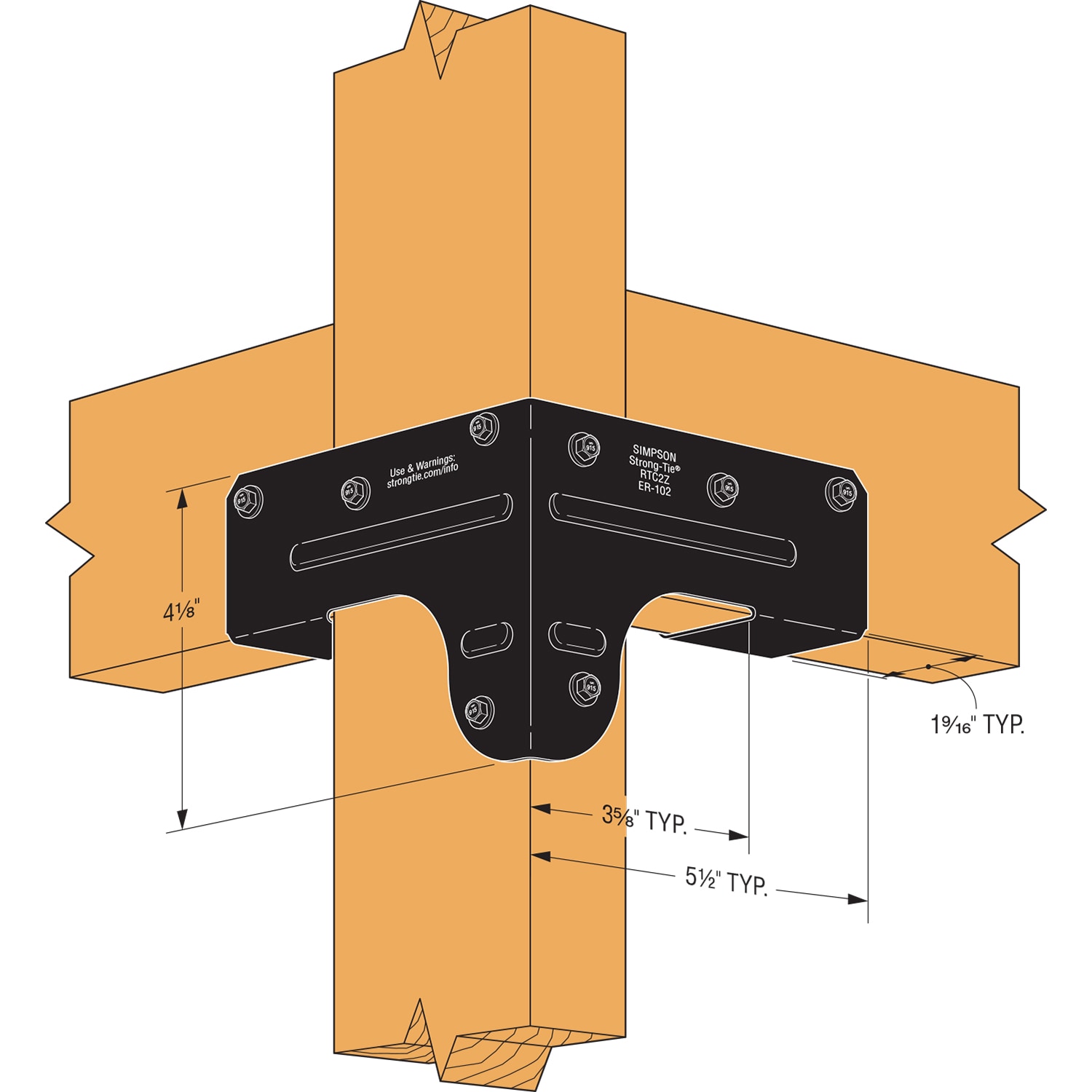 Simpson Strong-Tie APRTC2 Mending-Plates-Brackets-Braces - View #3
