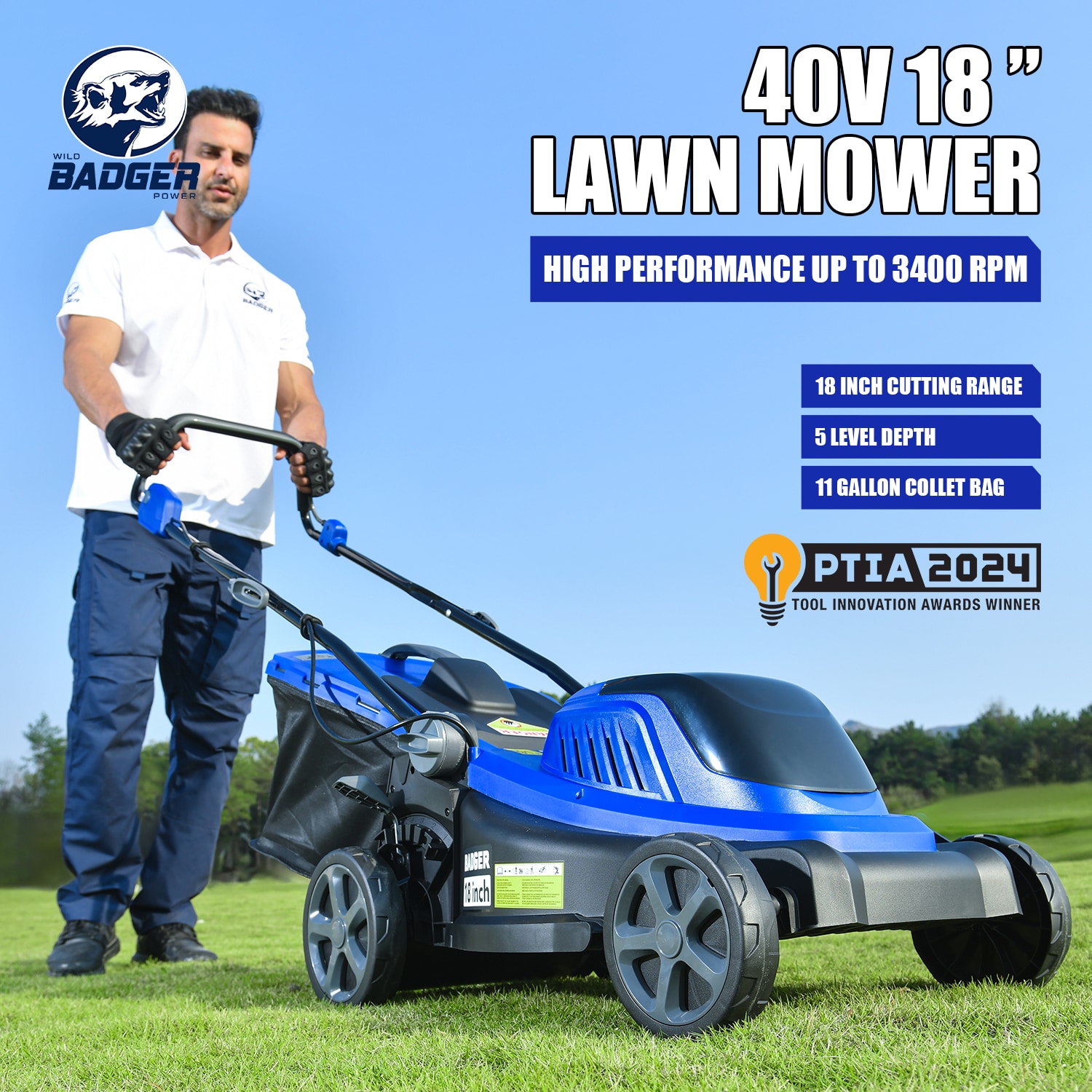 Wild Badger Power WB40V18PLM Cordless-Elec-Push-Mowers - View #2