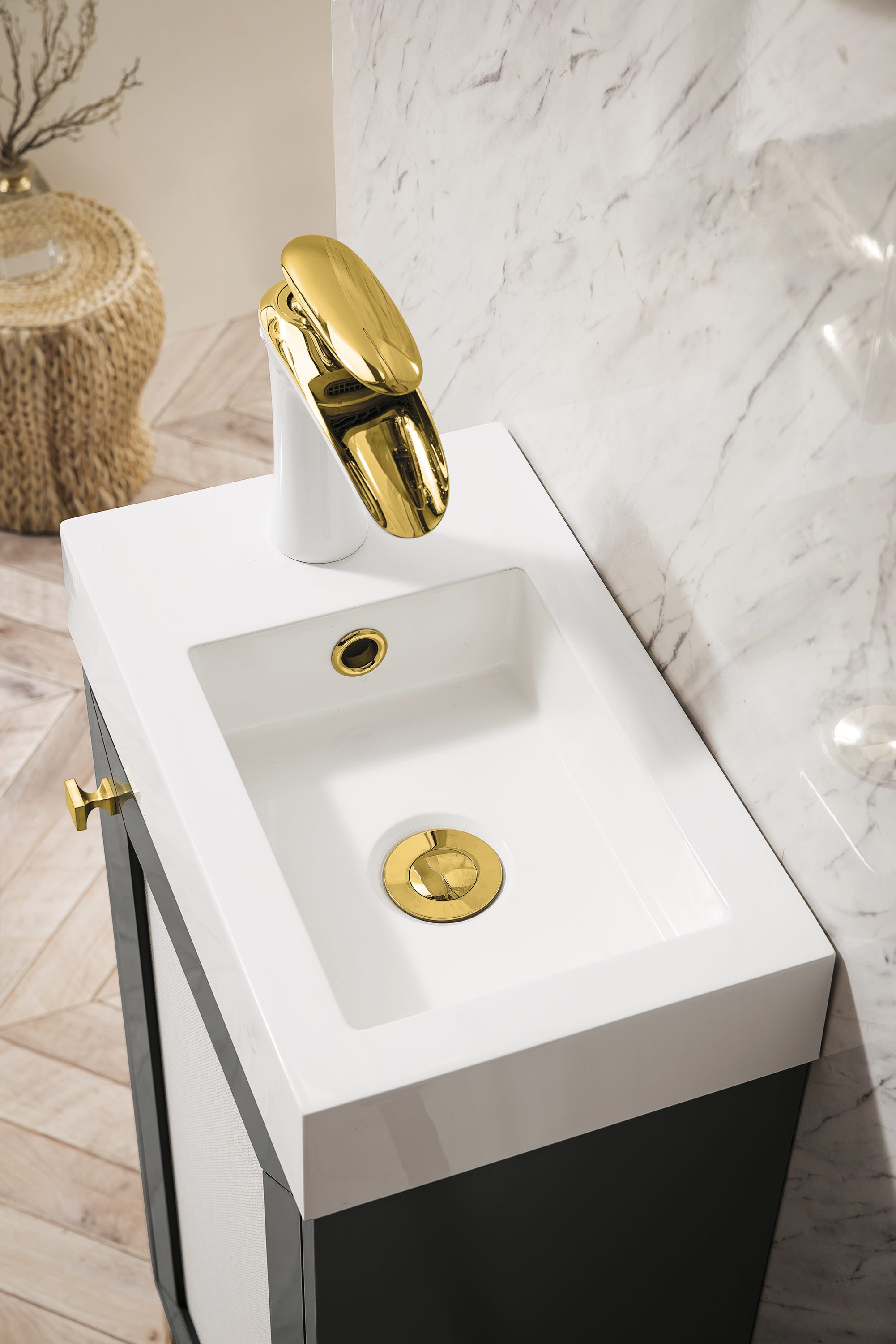 Chianti 20 Bathroom Vanity, Mineral Gray, Radiant Gold