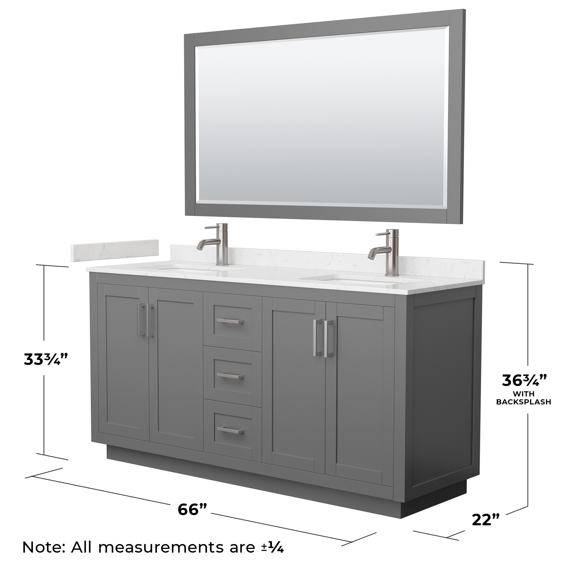 Wyndham Collection WCF292966DKGC2UNSM58 Bath-Vanity-Combo - View #6
