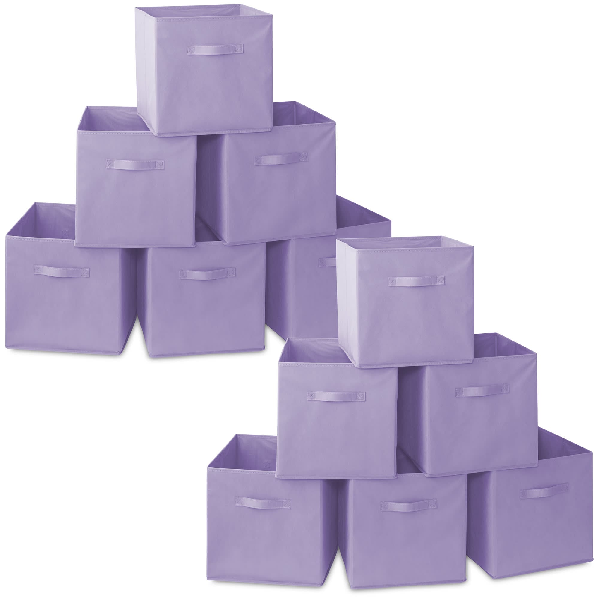 Casafield 13CC-LAV-2. (Set of 12) Collapsible Fabric Cubes - 13-in Bins - Lavender Purple