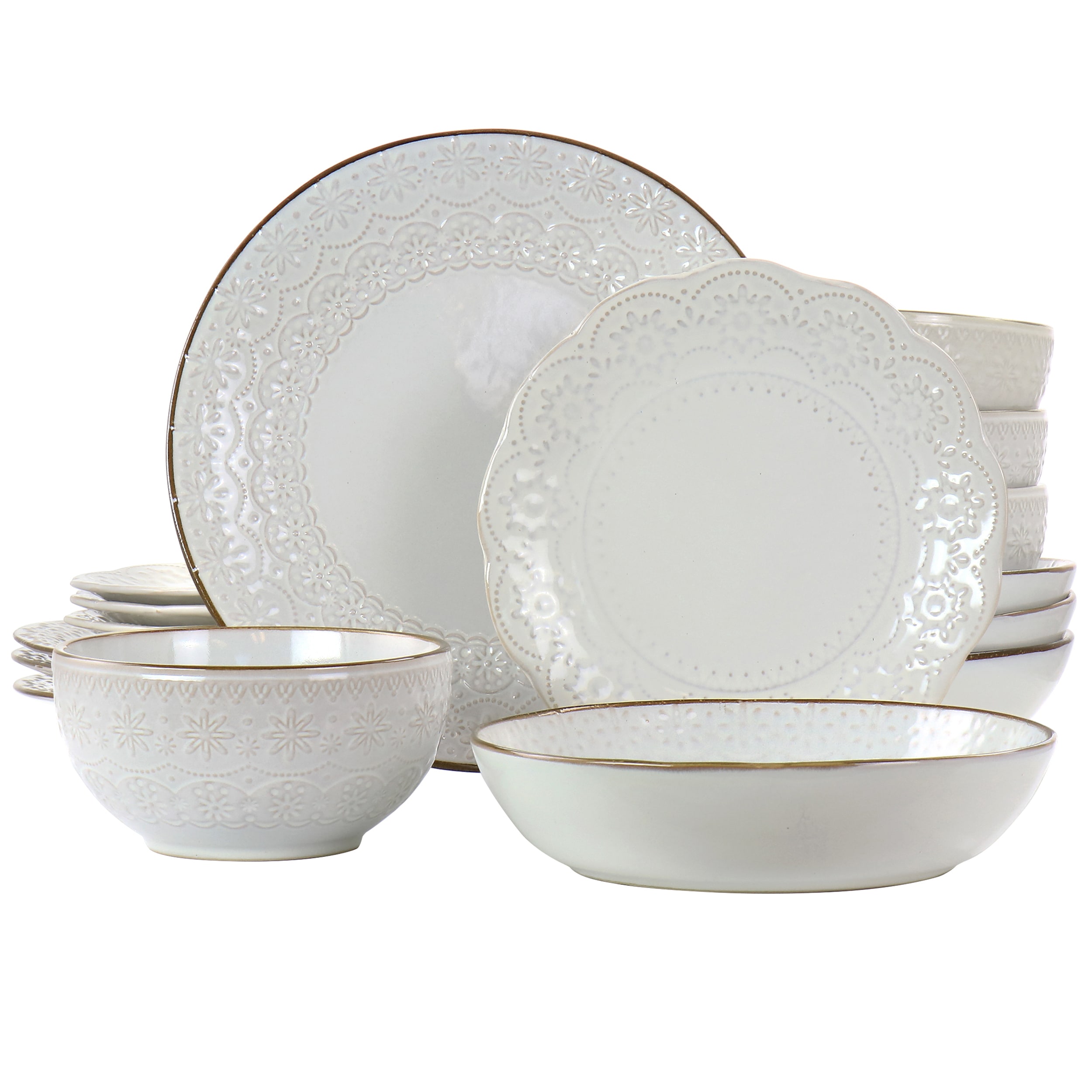 Elama 849115523M 16 -Piece Stoneware Dinnerware