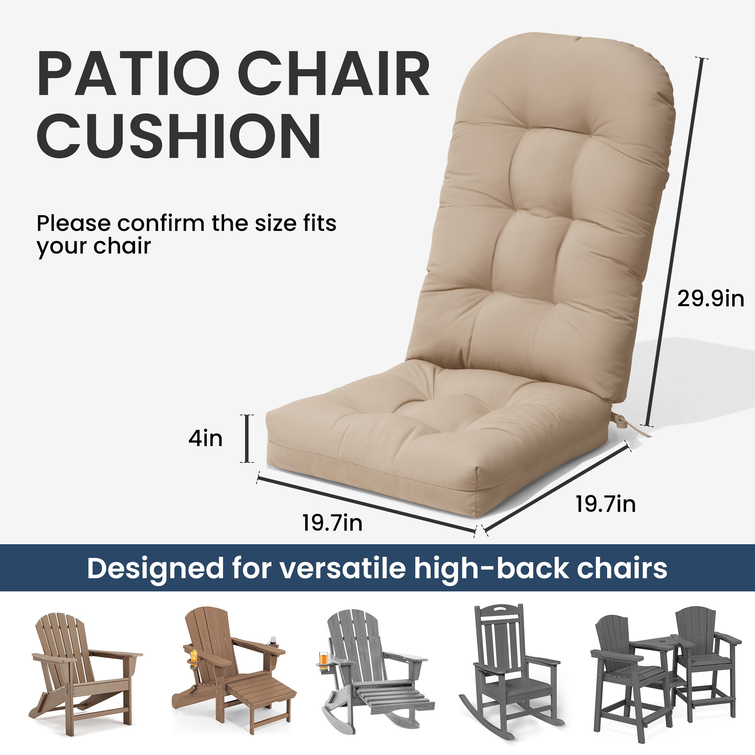 Crestlive Products CL-CU002BEI-1 Patio-Furniture-Cushions - View #4