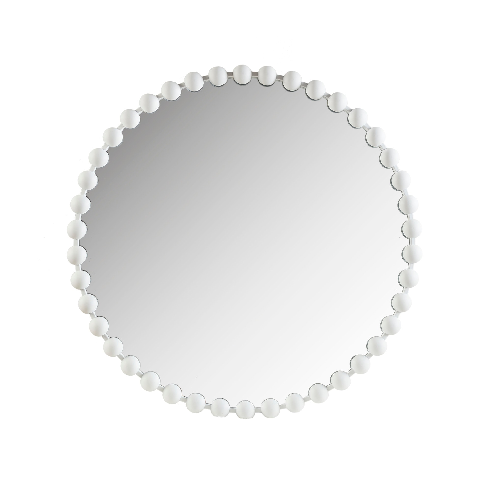 Madison Park Signature MPS95F-0043 Beaded 36-Inches W x 36-Inches H Round White Framed Wall Mirror