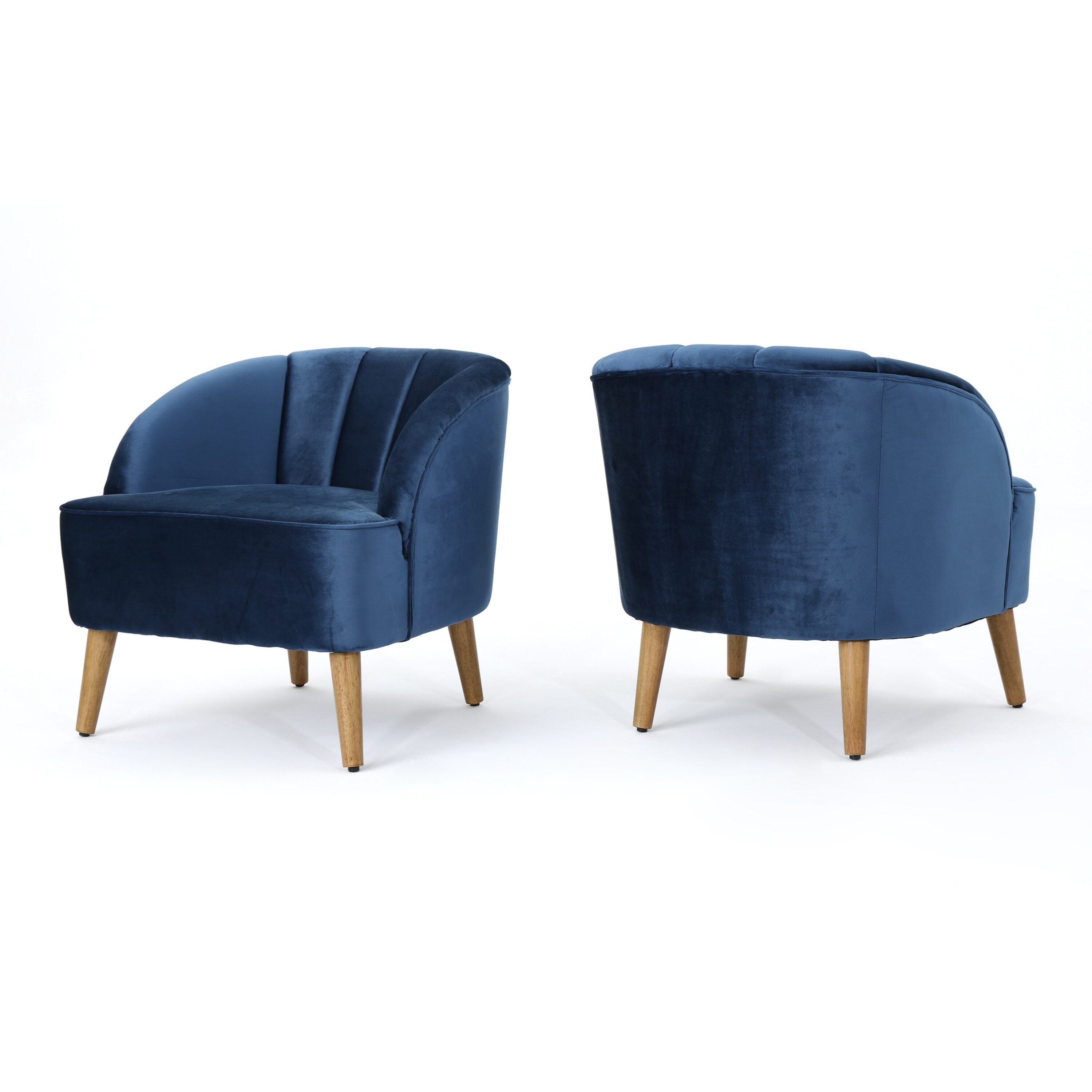 Best Selling Home Decor 303560 2 Amaia Modern Cobalt/Light Walnut Velvet Club Chair
