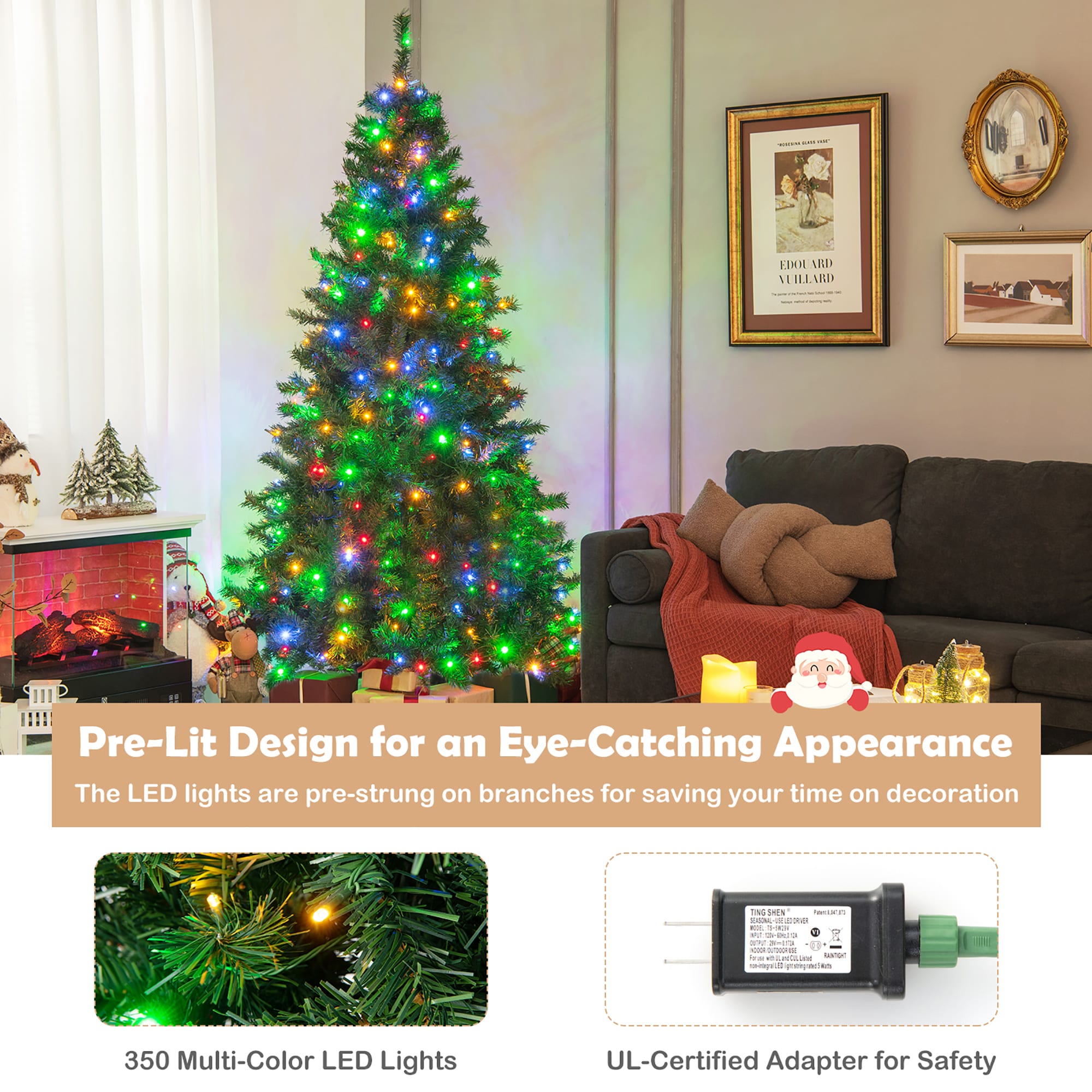 Costway CM24080US Artificial-Christmas-Trees - View #3