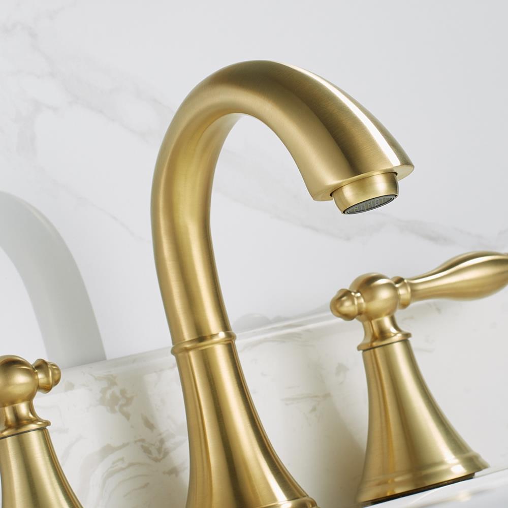 Florence Brushed Gold 8-Inch Widespread Bathroom Faucet